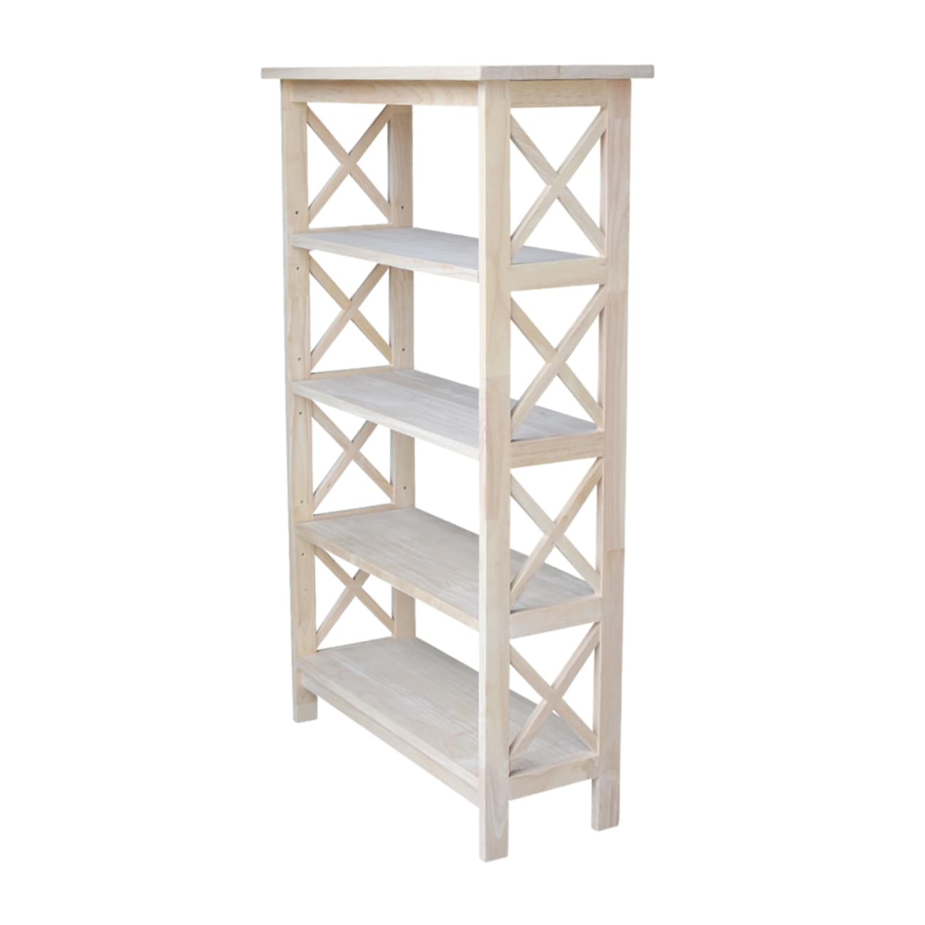 Unfinished Wood 4 Shelf Bookcase, Solid Wood Bookcases With Adjustable Shelves