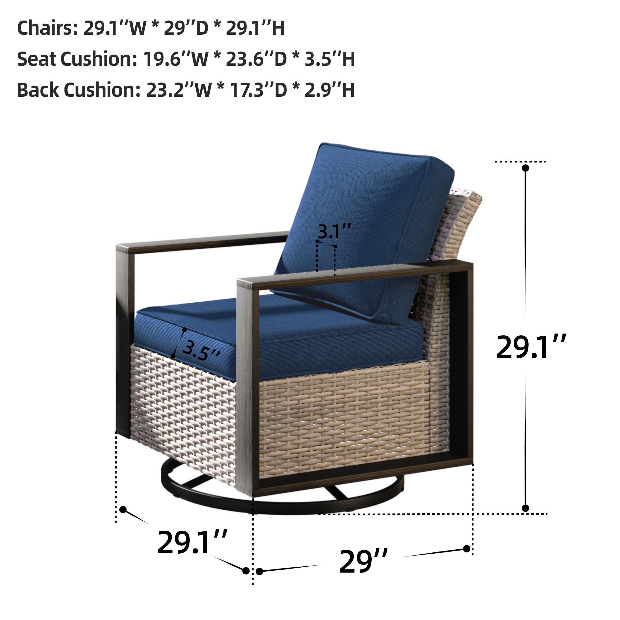 Gardenbee HGL-M28B-DKB Patio-Chairs - View #3