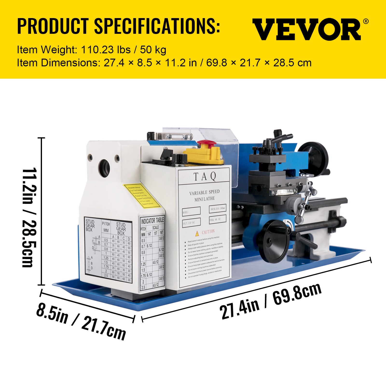 VEVOR JSMNCC7X12HHPJ001V1 Wood-Lathes - View #8