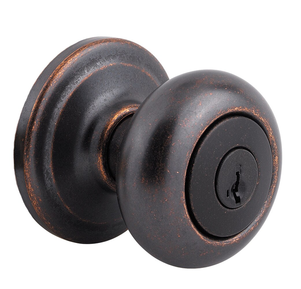 Kwikset 740J 501 SMT CP K4 Juno Rustic Bronze No Deadbolt Keyed Entry Door Knob