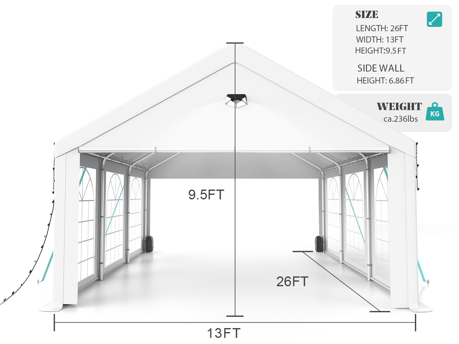 Forclover USTE-243BGE Wood-Resin-Gazebos - View #3