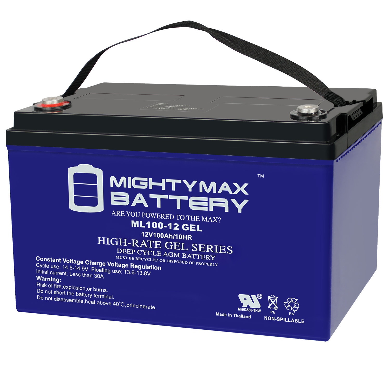 Mighty Max 12V 100Ah Gel Battery replaces Solar Wind Deep Cycle VRLA 12V 24V 48V