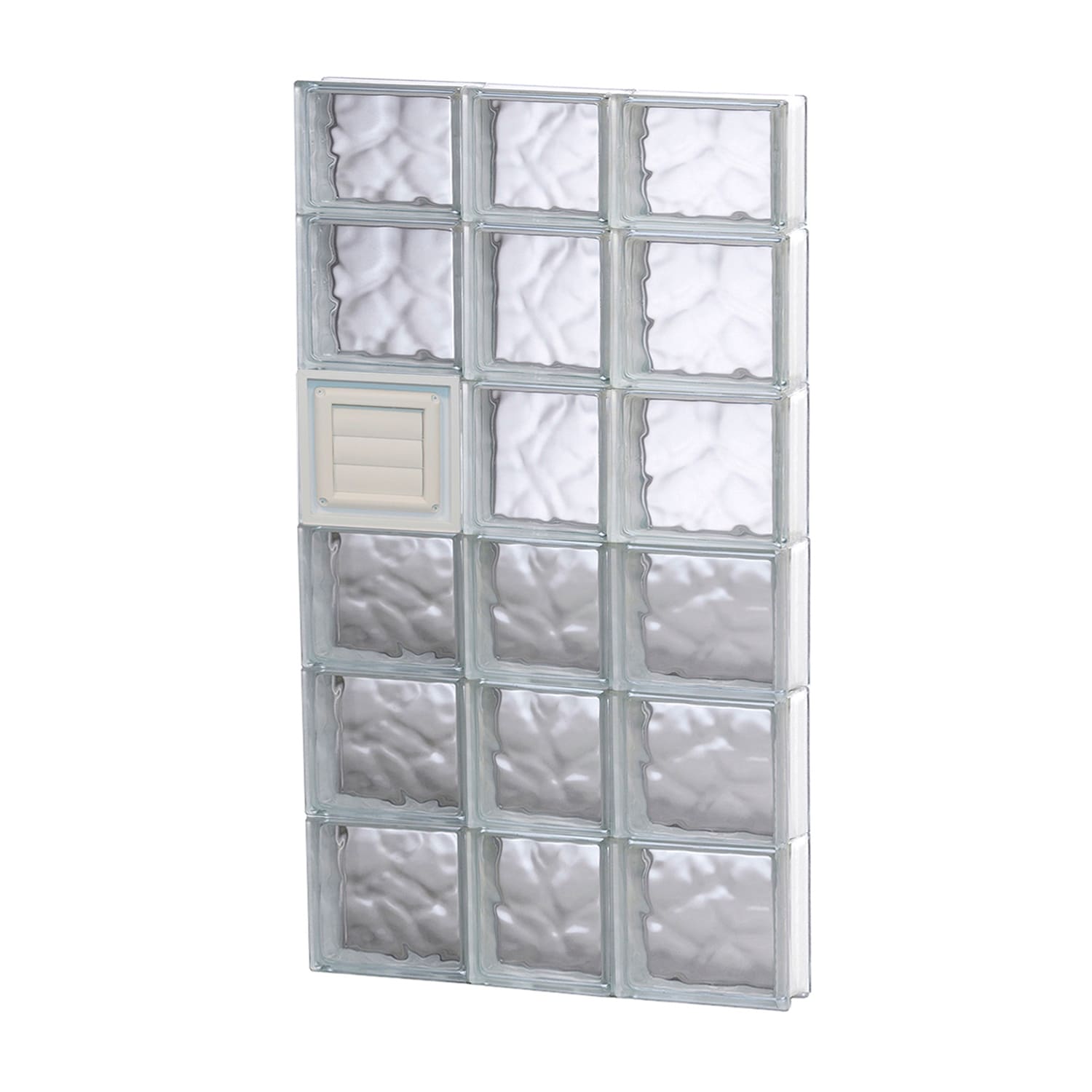 REDI2SET D2246DC Wavy Glass 21-1/4-in x 44-1/2-in Frameless Replacement Dryer vent Glass Block Window