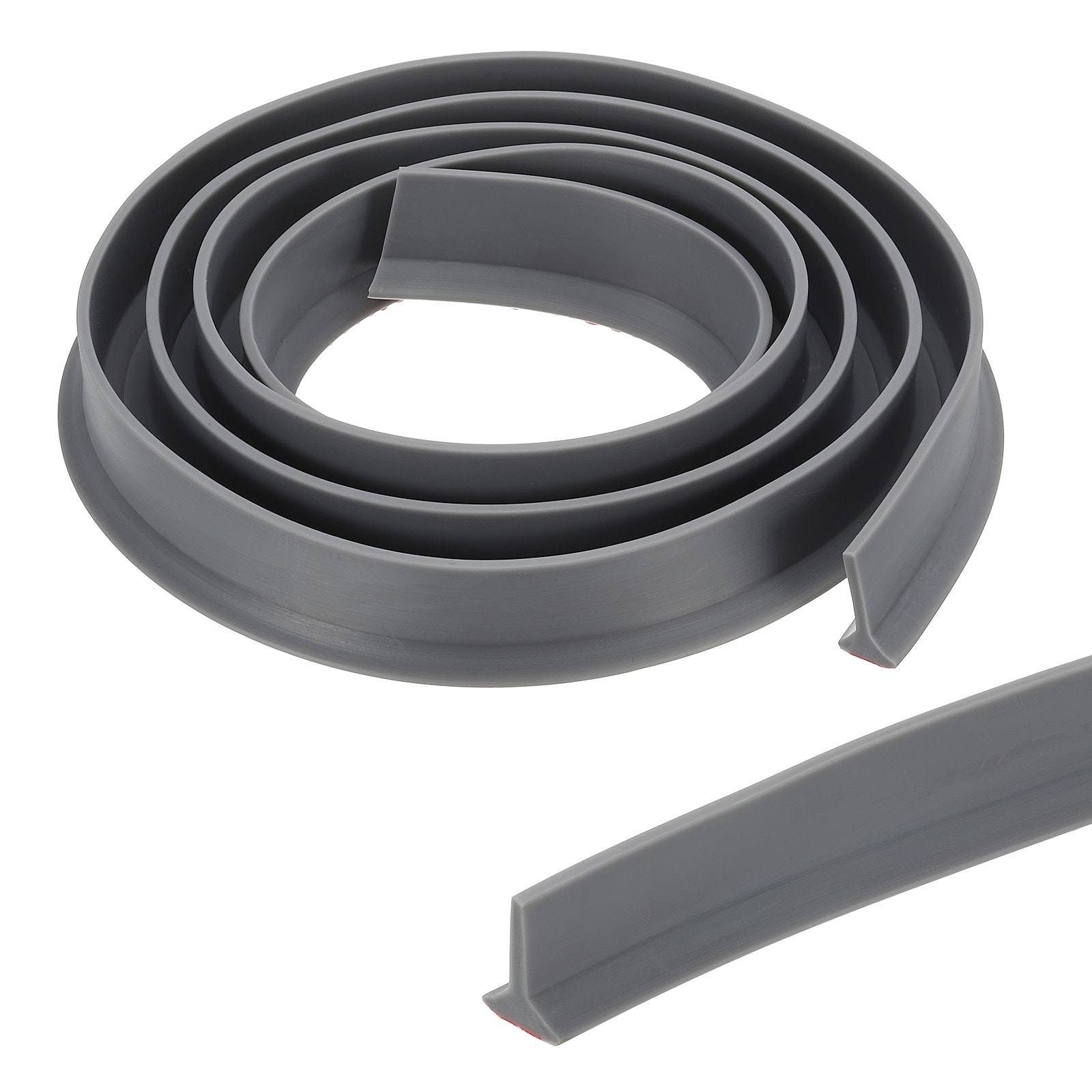 PATIKIL 118 Inch Collapsible Shower Threshold Water Guard Stopper Barrier Self Adhesive Sink Splash Guard for Frameless Shower Door Bottom Gray 1.2InchWx0.6InchT