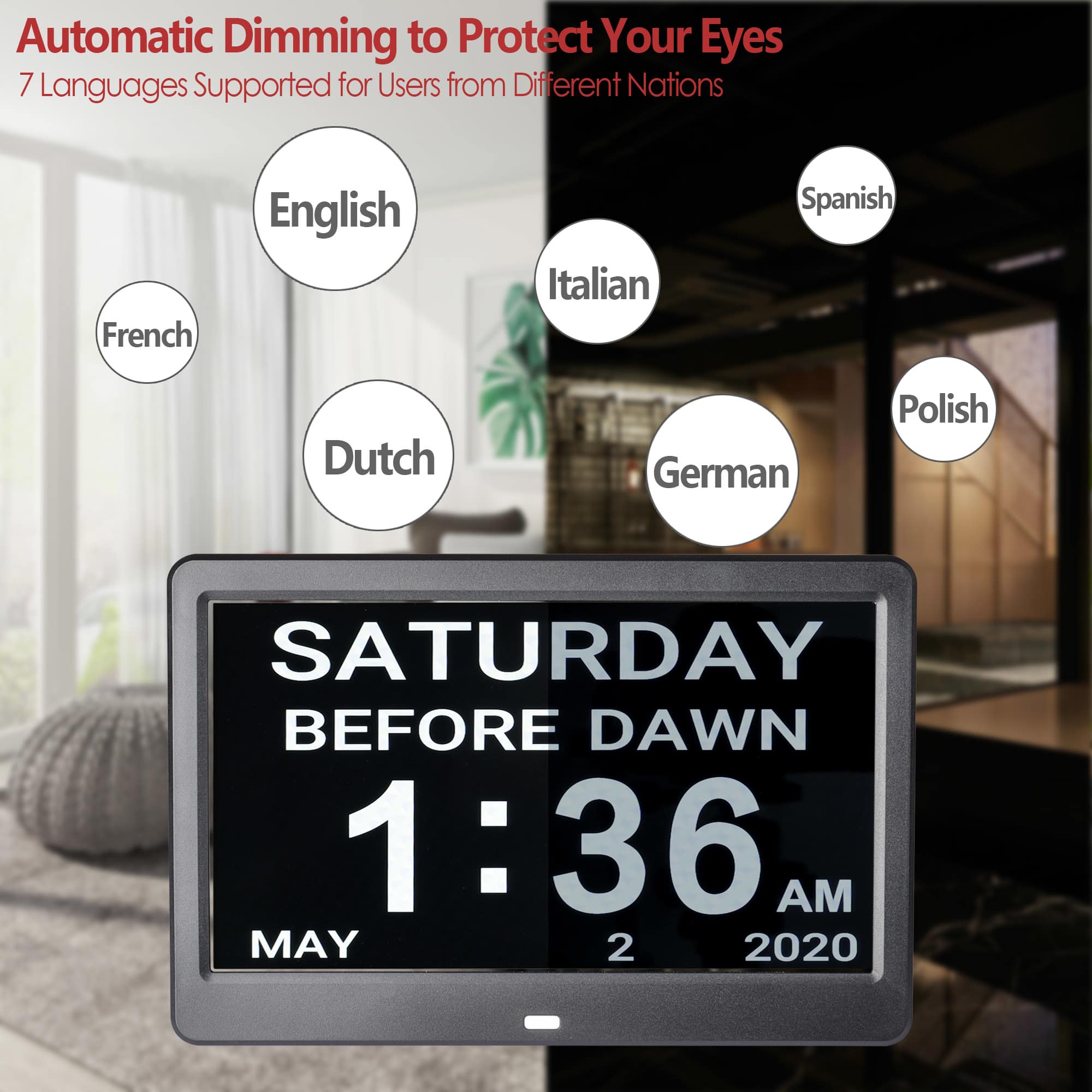 Yescom 06CLK002-10IN-06-LO Indoor-Outdoor-Clocks - View #3