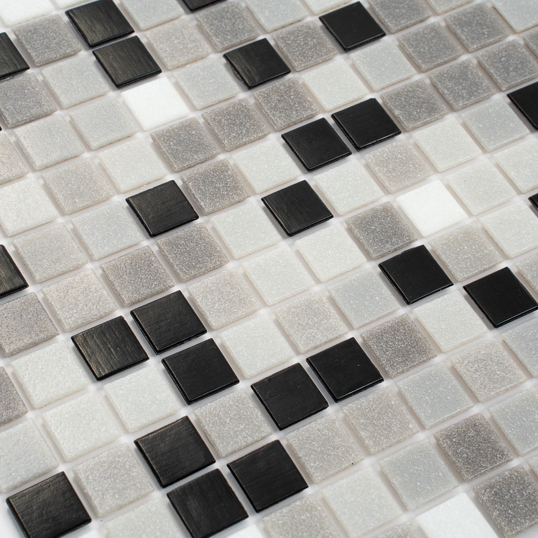 Apollo Tile Mingles White and Gray 12-in x 12-in Glossy Glass Uniform Squares Floor and Wall Tile (20-sq. ft/ Carton)