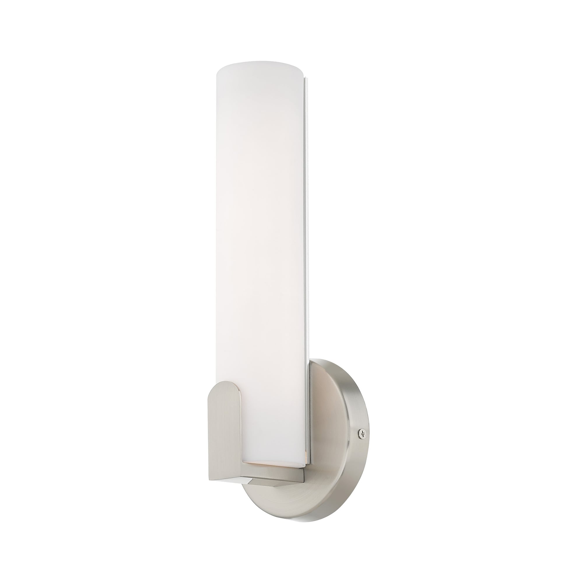Lund 10W LED Brushed Nickel Wall Sconce with Satin White Shade