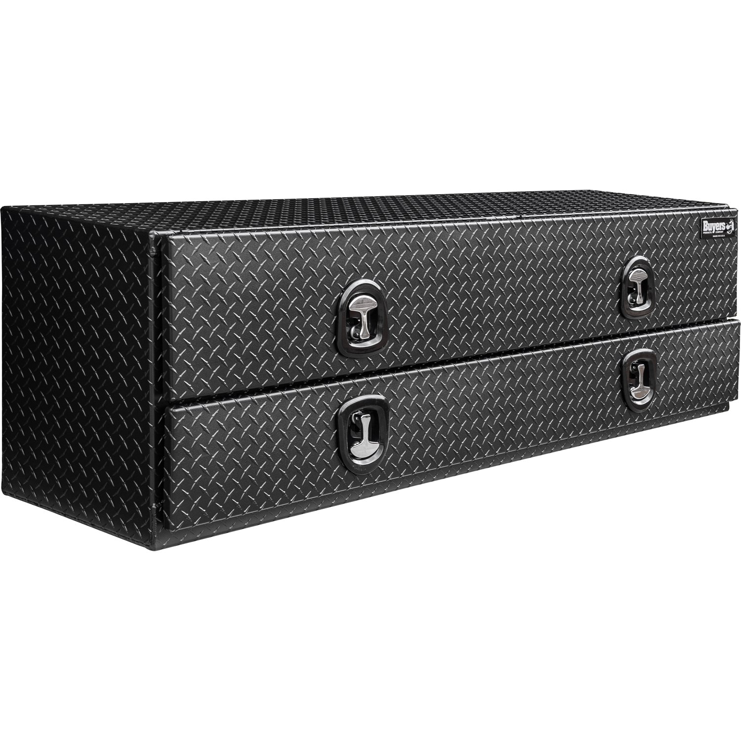 Buyers Products 1722593 18-in x 96-in x 21-in Matte Black Diamond Tread Aluminum Top mount Truck Tool Box