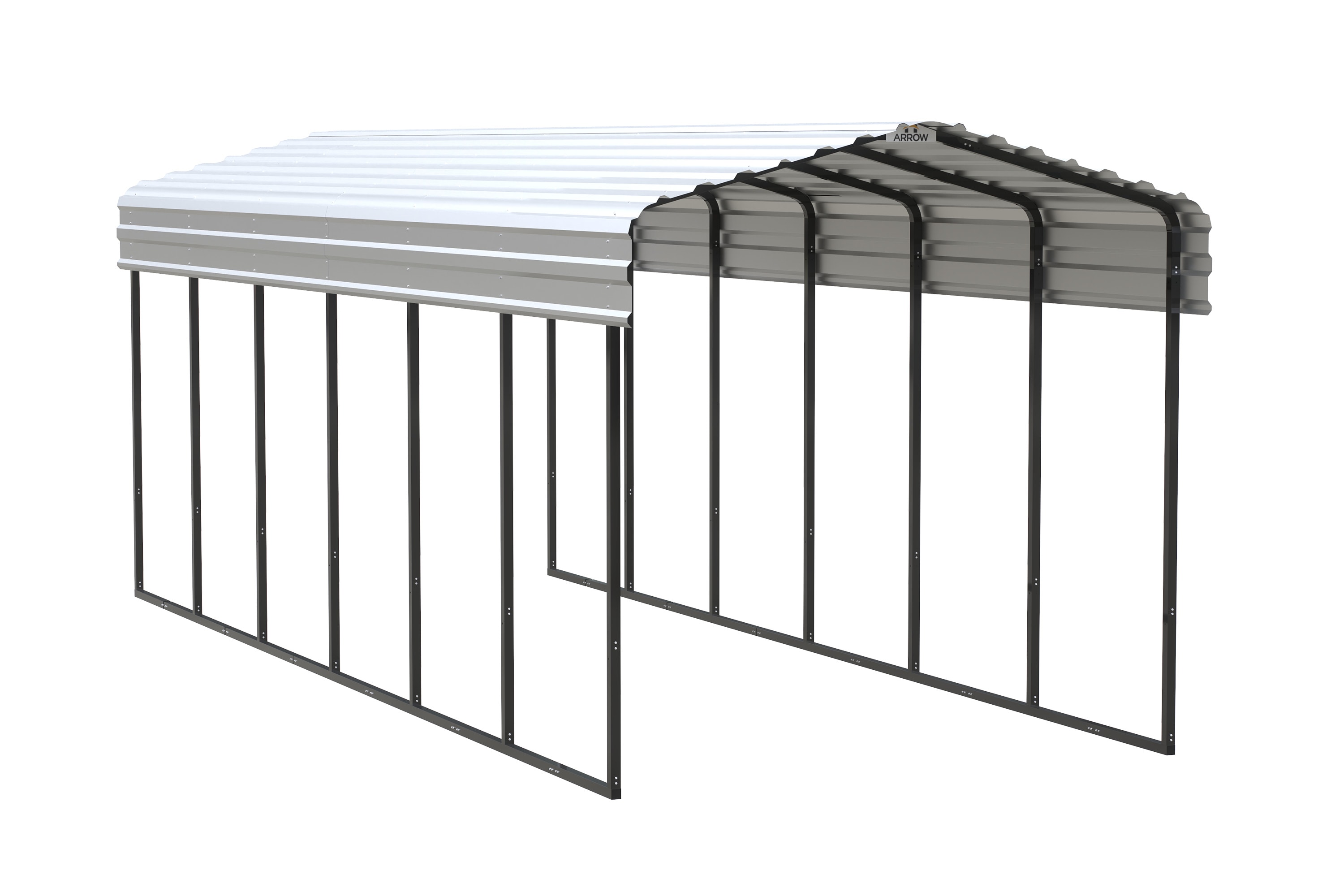 Arrow CPH102909 10-ft W x 29-ft L x 9-ft H Eggshell Metal Carport with Metal Roof
