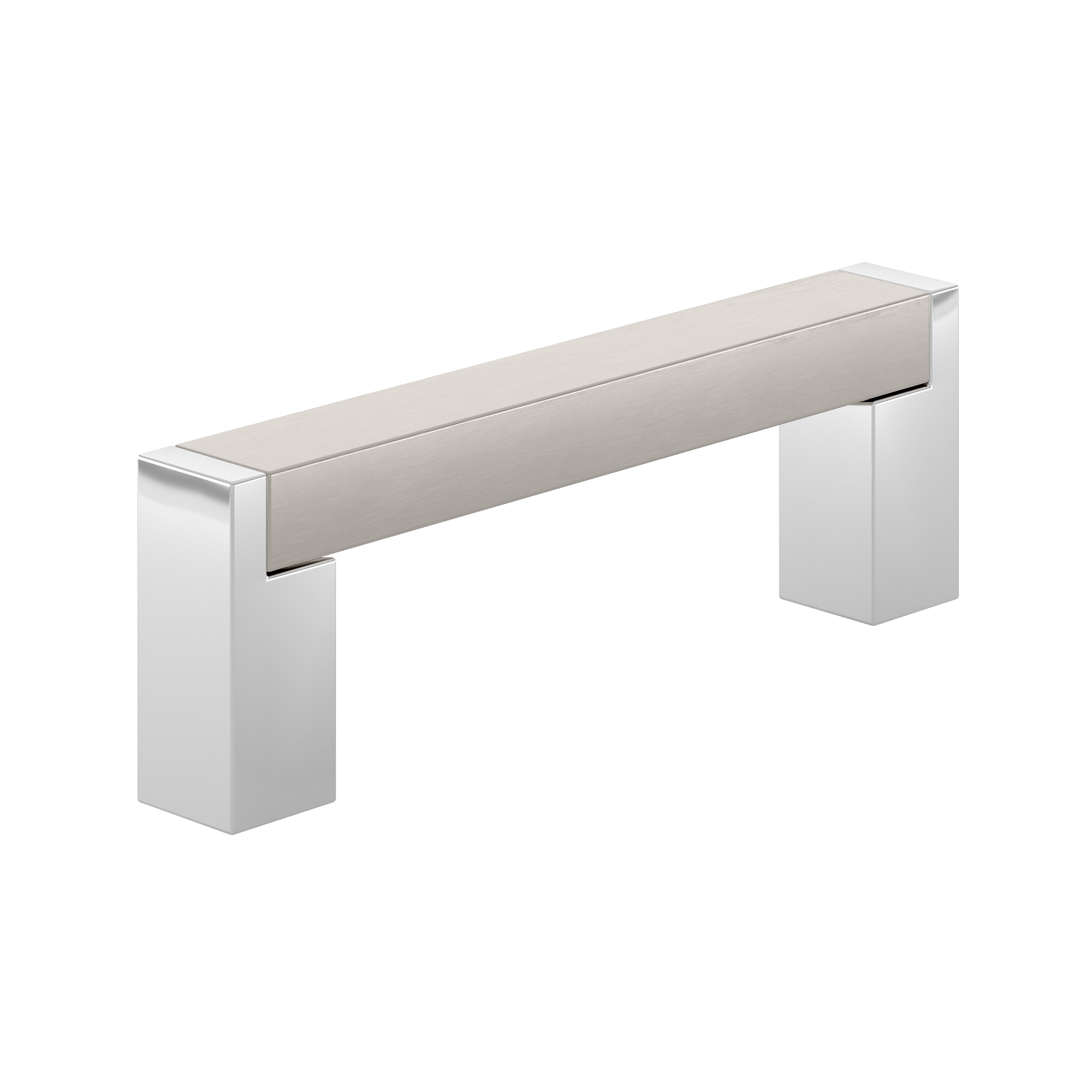 Richelieu BP80196140 Laconia 3-3/4-in , 96mm Center to Center Chrome and Brushed Nickel Rectangular Handle