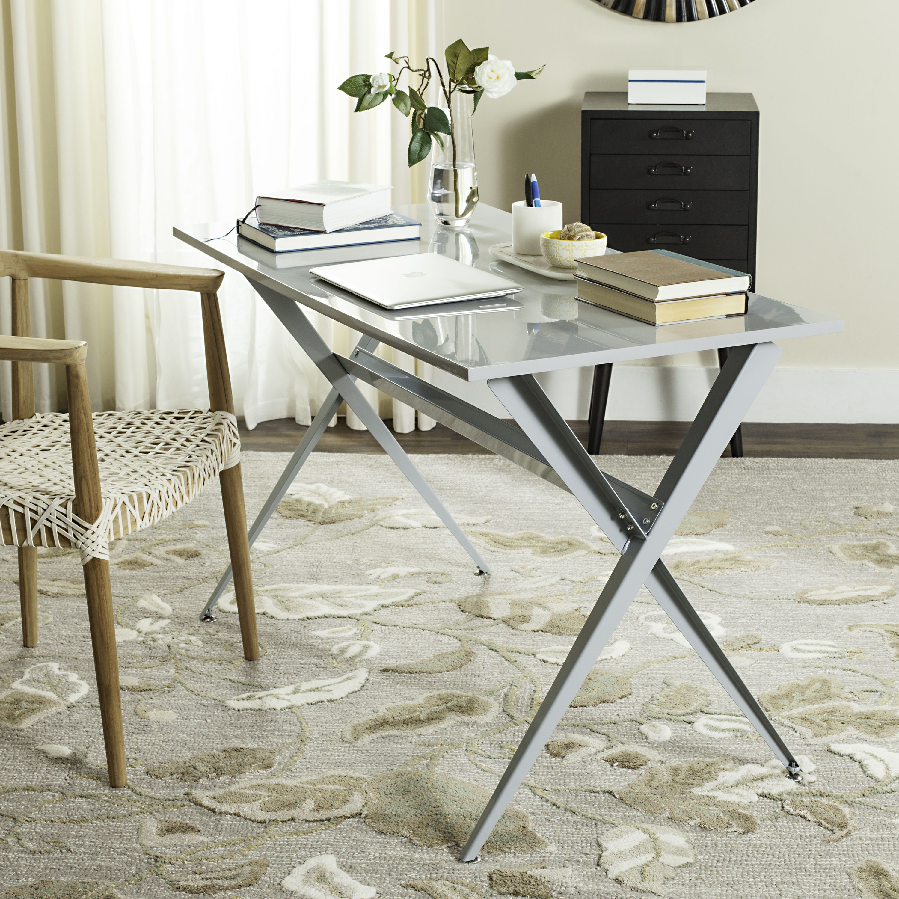 Safavieh FOX2208D Chapman 47.2-in Gray Modern/Contemporary Writing