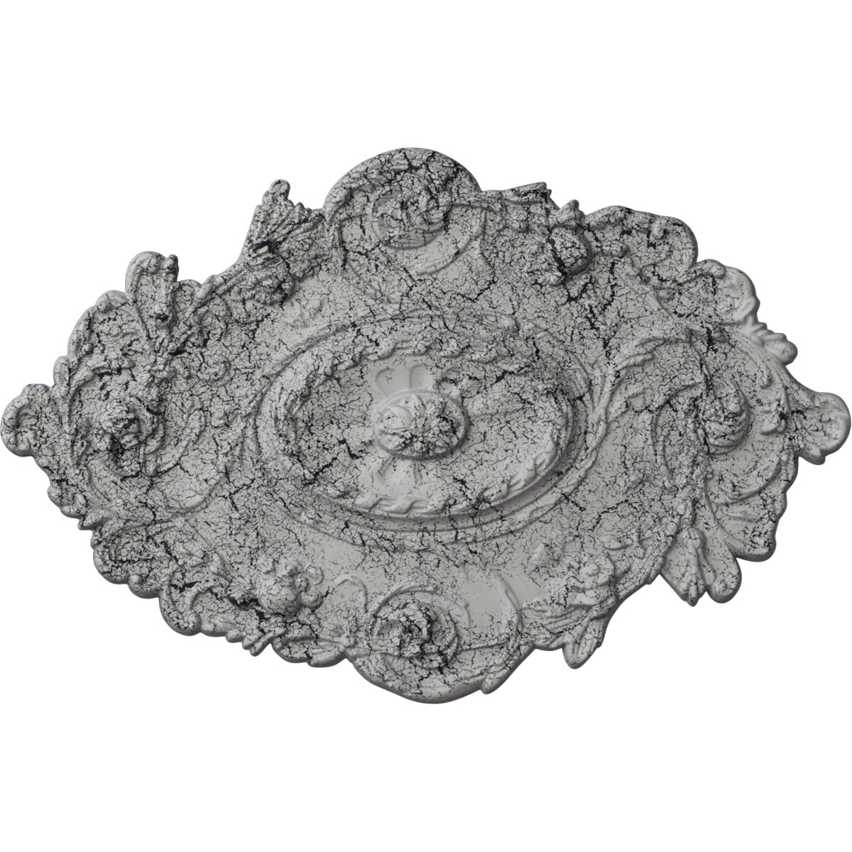 Ekena Millwork CM30SGUWC Strasbourg 20-in W x 30.5-in L Painted Ultra Pure White Crackle Polyurethane Whole Ceiling Medallion