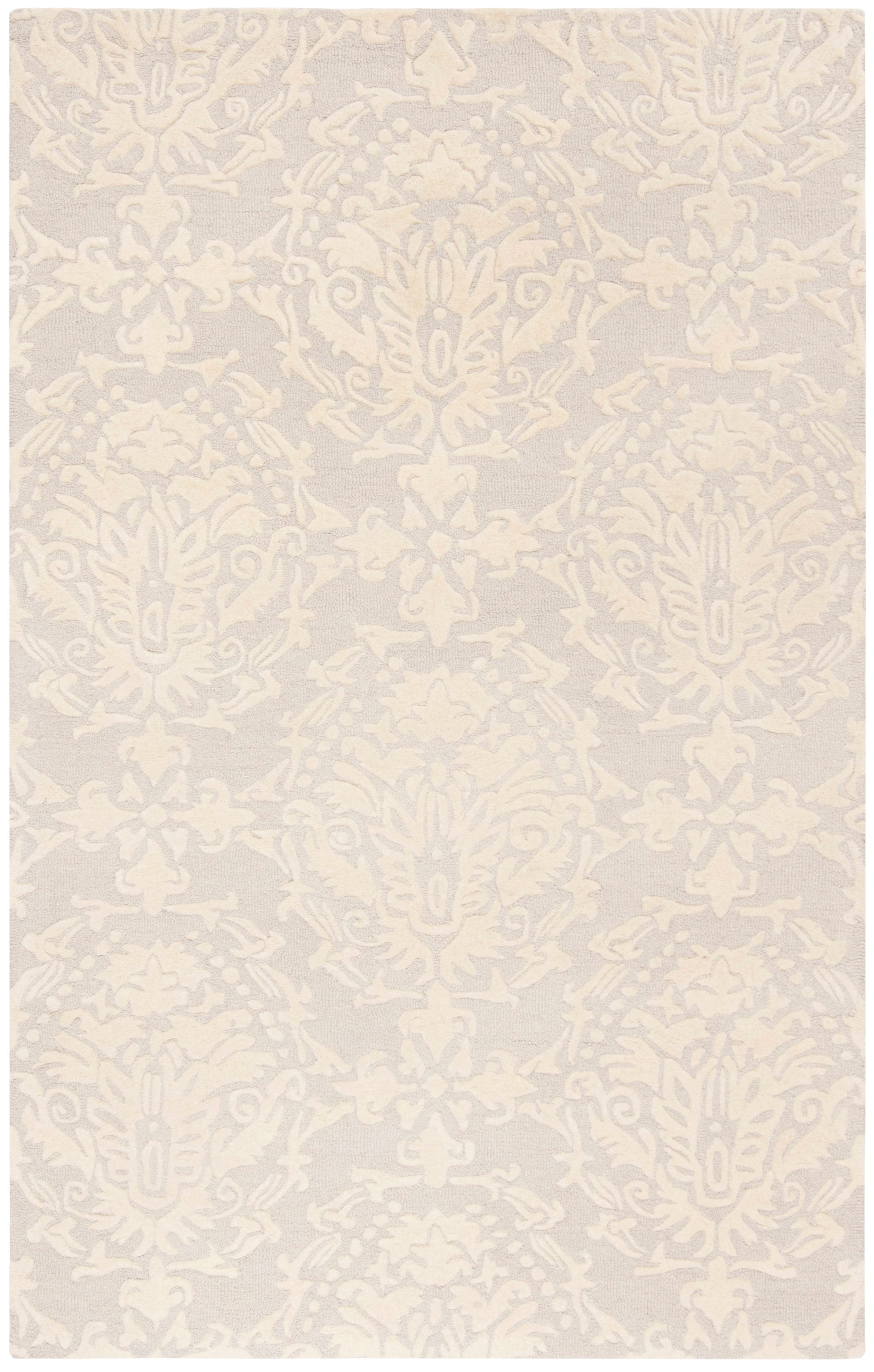 Safavieh BLM107A-5 Blossom Lollie 5 x 8 (ft) Tufted Wool Light Gray/Ivory Rectangular Indoor Floral/Botanical Bohemian/Eclectic Area rug