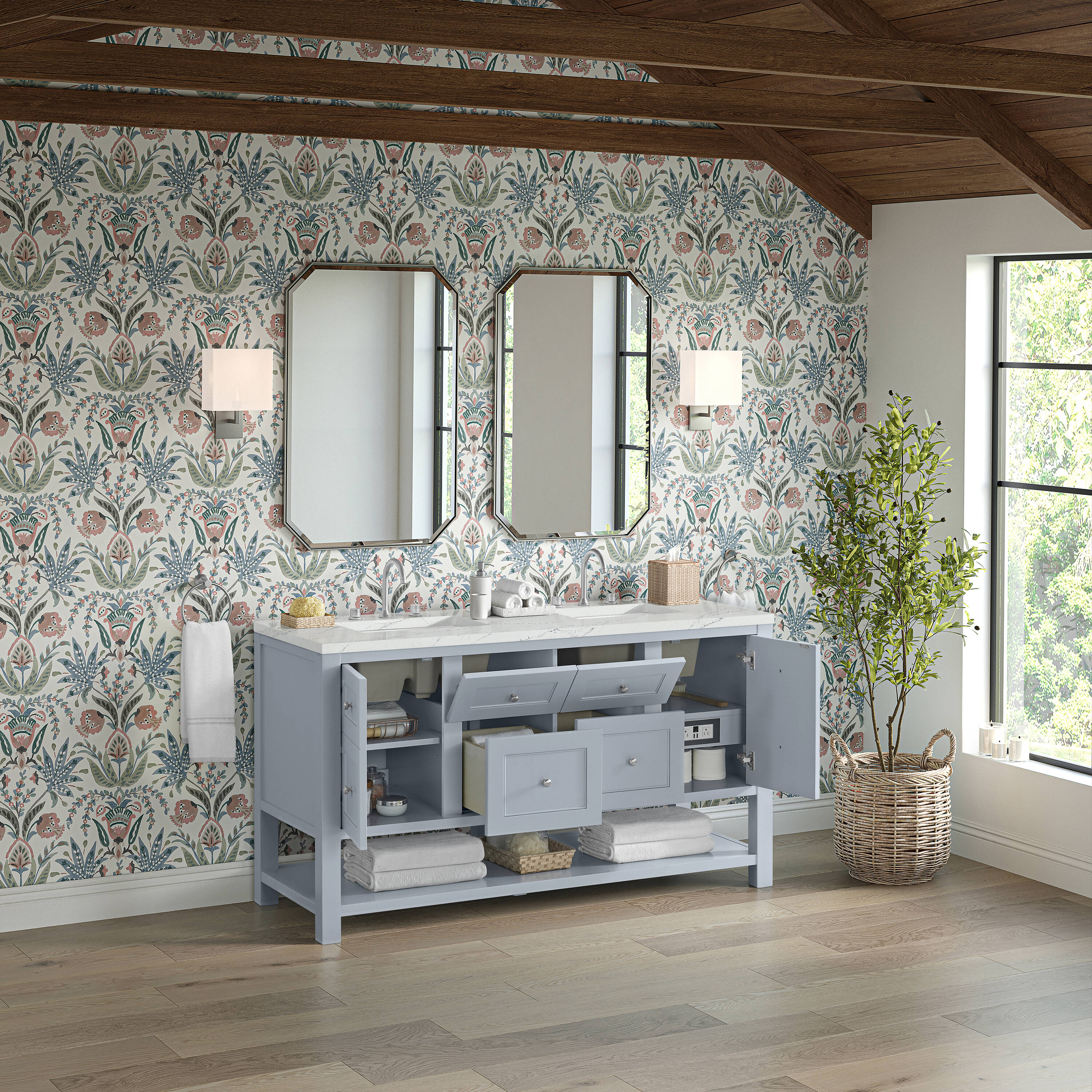 James Martin Vanities Breckenridge 60-in Serenity Blue Undermount ...