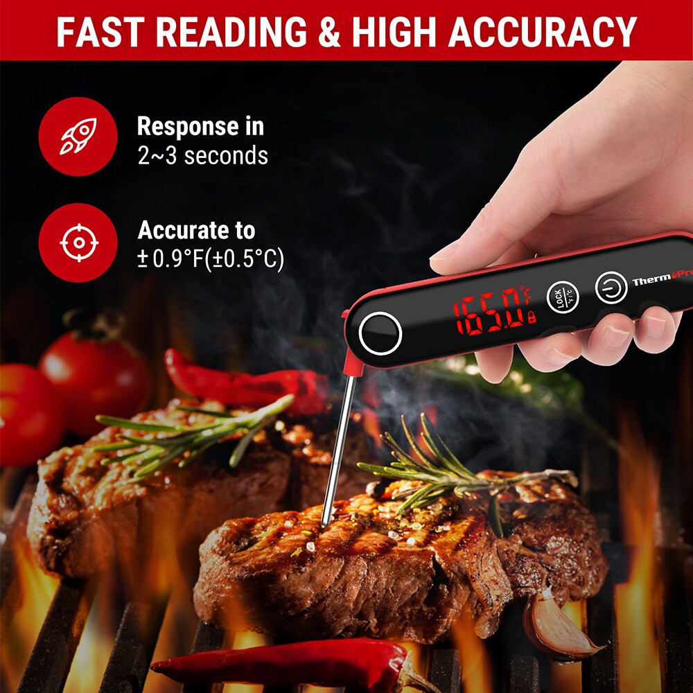 ThermoPro TP18 Ultra Fast Thermocouple Digital Instant Read Meat  Thermometer for Grilling BBQ Smoker Kitchen Food Cooking Thermometer for  Oil Deep Fry
