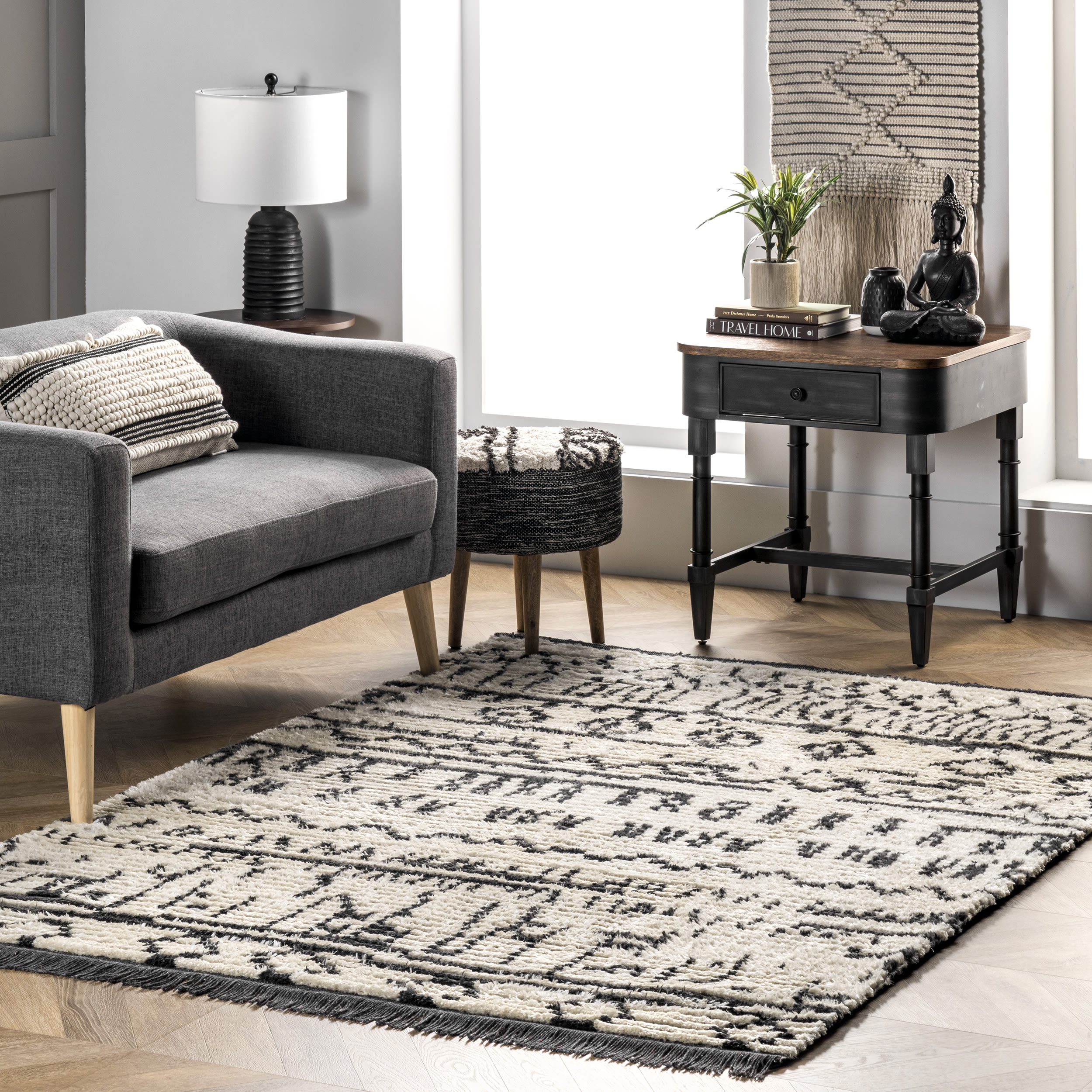 nuLOOM GCUW01A-6709 Tessa 6 x 9 (ft) Tufted Polyester Beige Rectangular Indoor Geometric Area rug