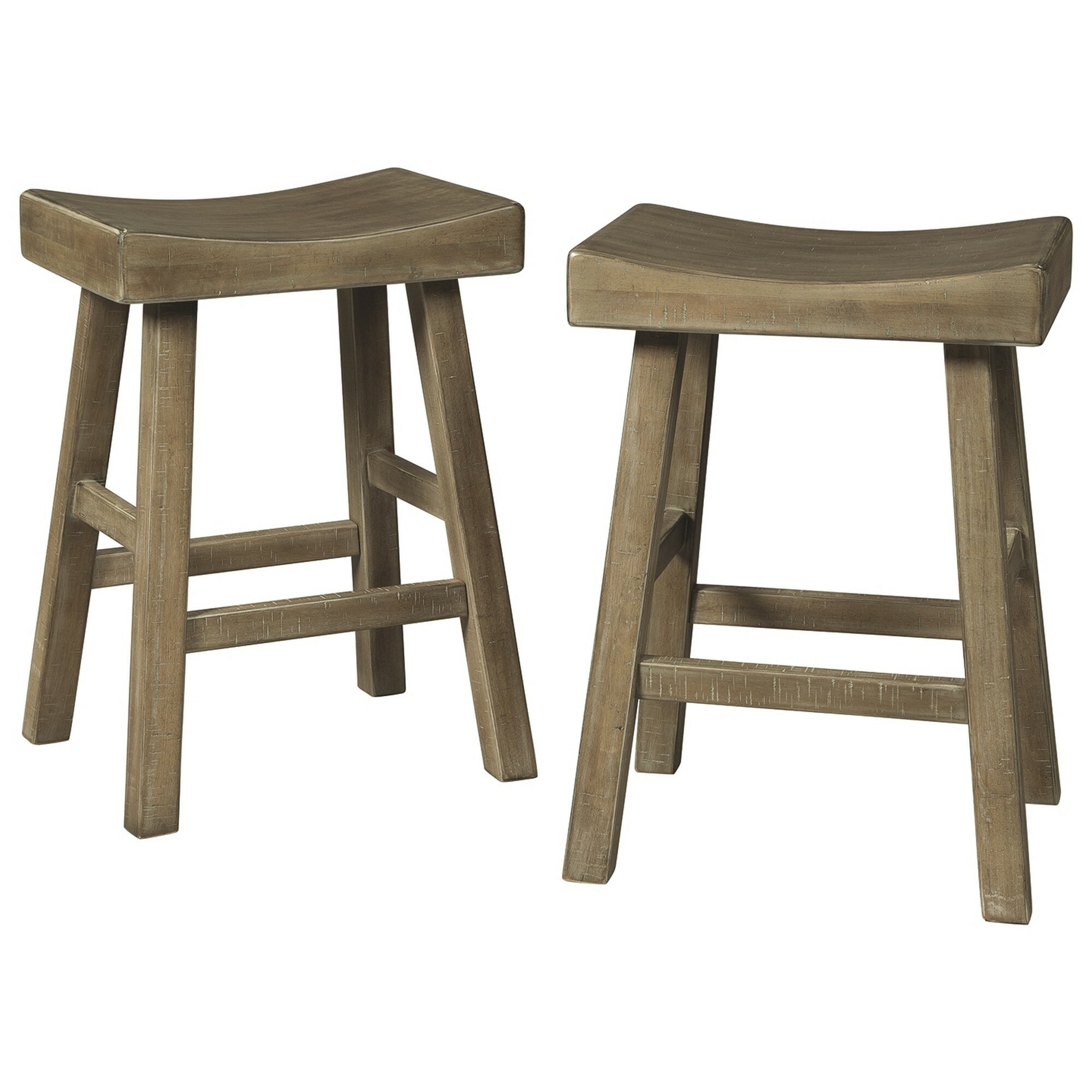 Benzara BM227041 Set of 2 Brown 25-in H Counter height Saddle Seat Wood Backless Bar Stool
