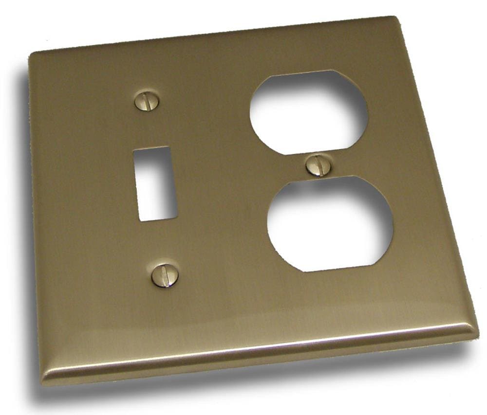 Residential Essentials 10827SN 2 -Gang Standard Size Satin nickel Steel Indoor Toggle/Duplex Wall Plate