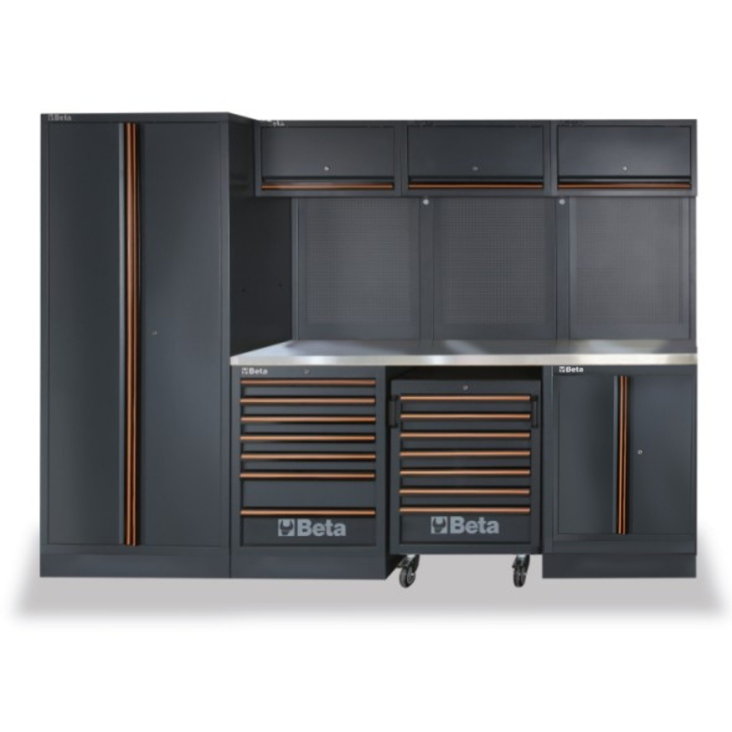 Beta 045001997 116.34-in W x 78.74-in H x 19.49-in D 7 -Cabinets Steel Gray Garage Storage System