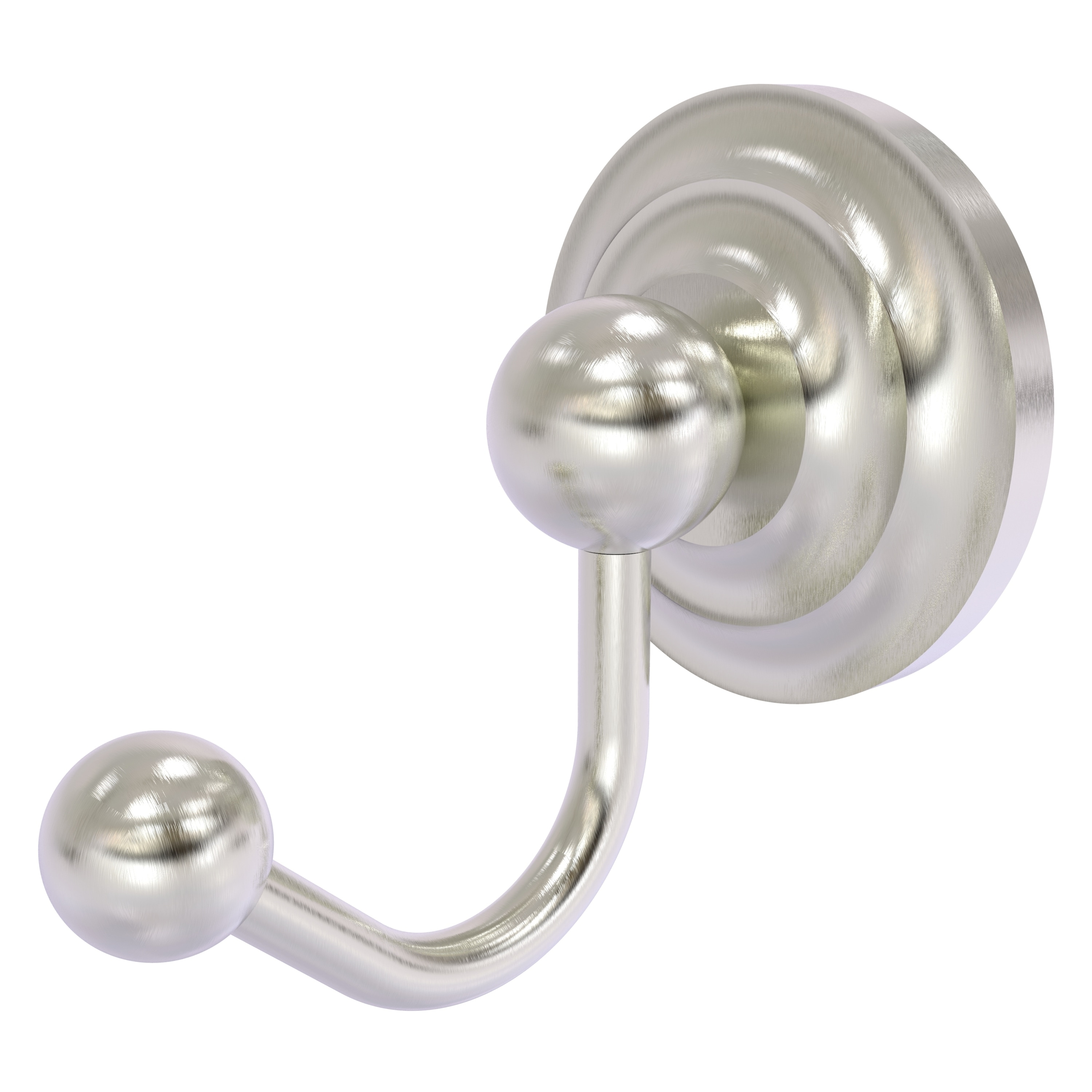 Allied Brass PQN-H1-SN Prestige Que New Satin Nickel Single -Hook Wall mount Towel Hook