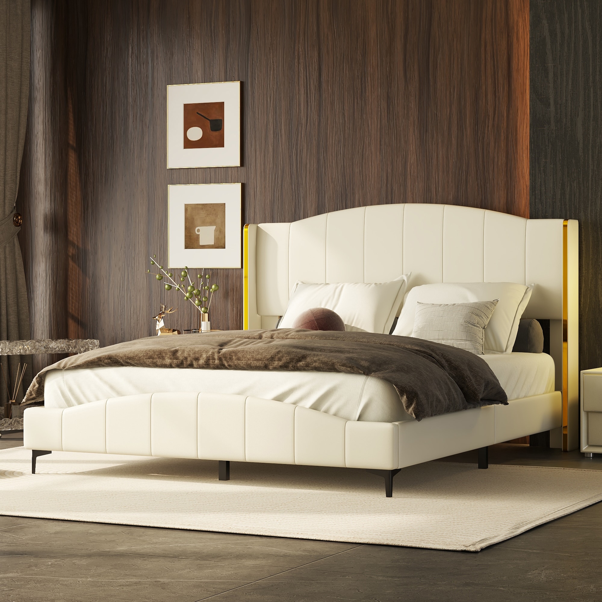 ModernLuxe L-WF320342AAK white Queen Composite Platform Bed