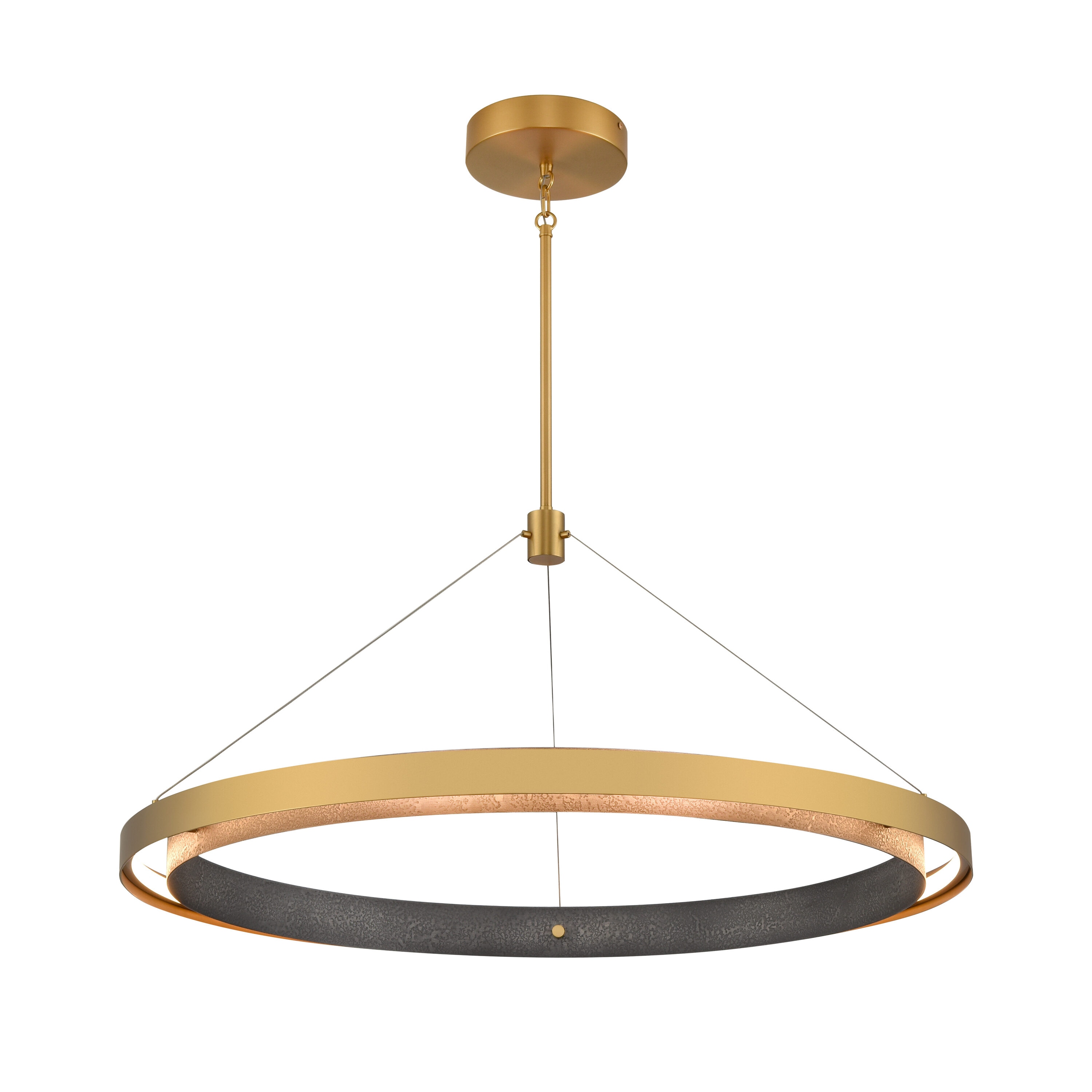 Westmore by ELK Lighting LW-202302010121 Pearl Brushed Brass Modern Globe Integrated LED Large Hanging Pendant light