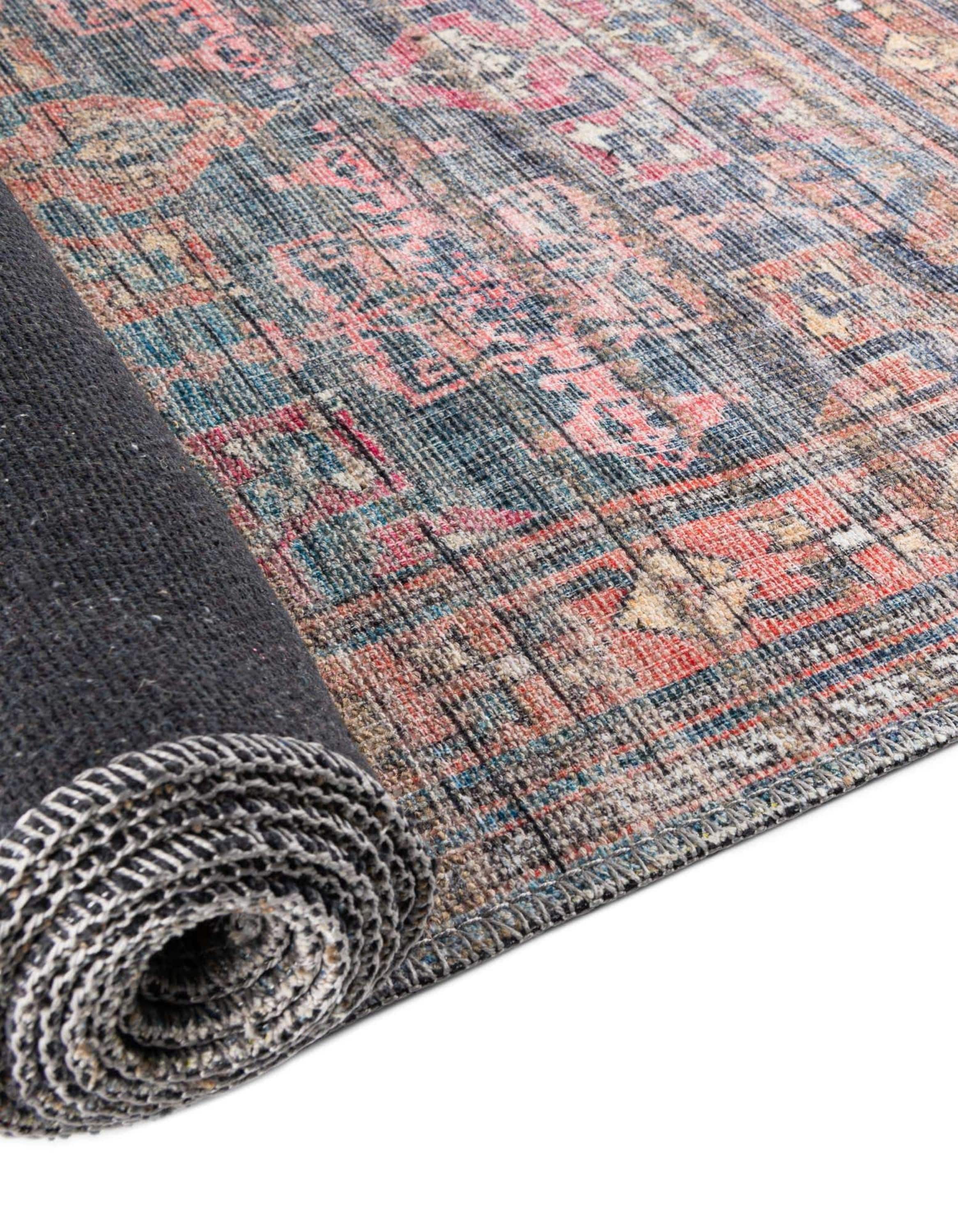 Nostalgia Antique Blue 9' x 12' Washable Synthetic Rug