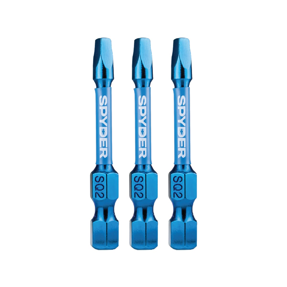 Spyder 19624 Mach-Blue 1/4-in x 2-in Square/Robertson Impact Driver Bit 3 -Piece