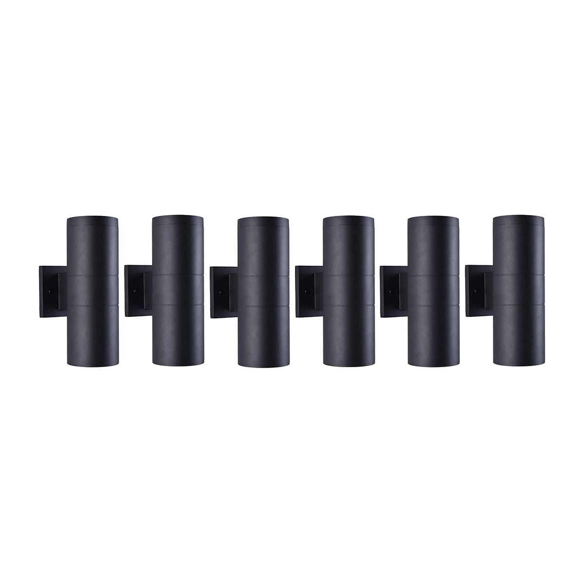 Oyezvary  Modern Outdoor Wall Light Set Matte Black Aluminum Cylinder Tempered Glass Cover Waterproof Wall Sconce 6 Pack durable