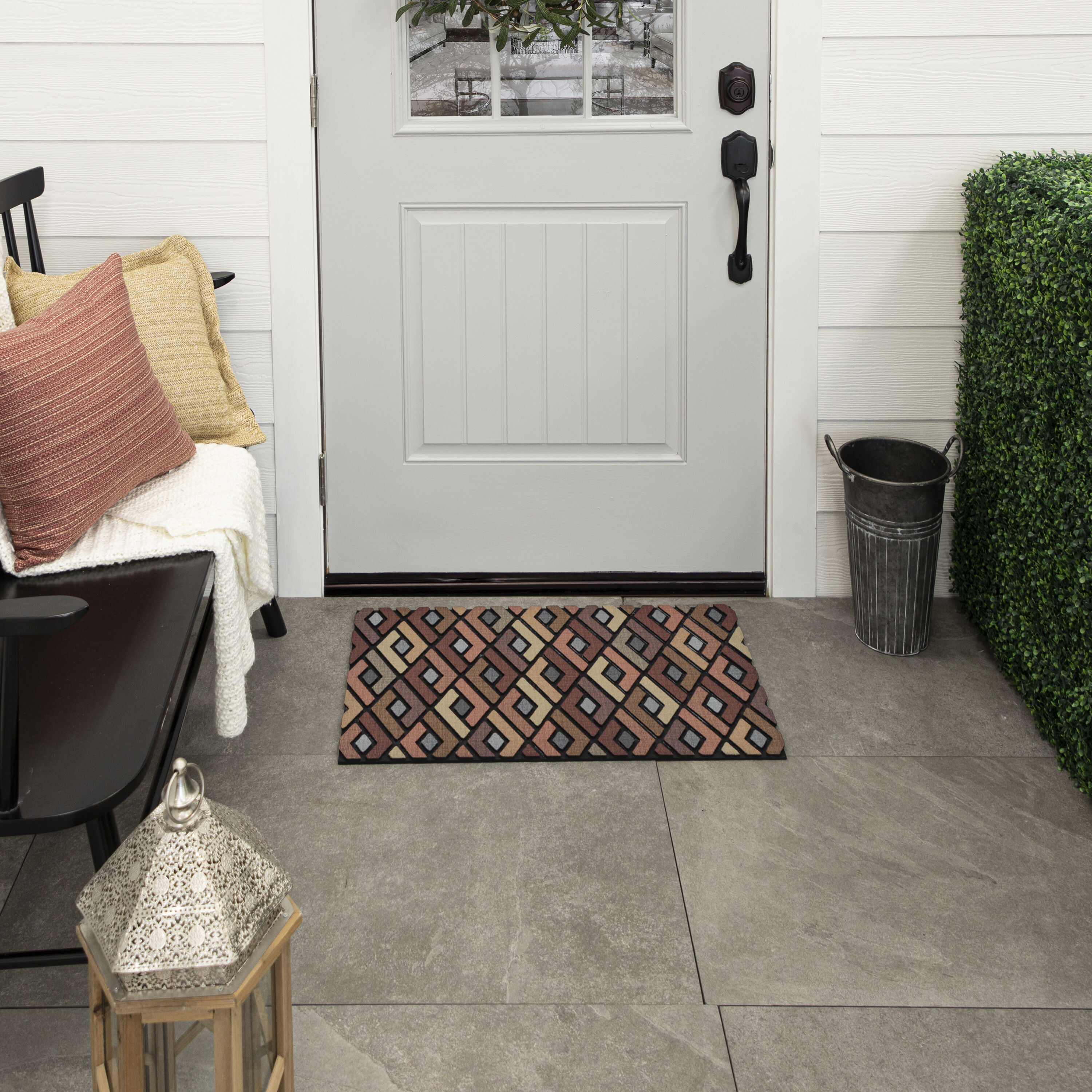 allen + roth 2-ft x 3-ft New Gold Half-round Indoor or Outdoor Door Mat in  the Mats department at