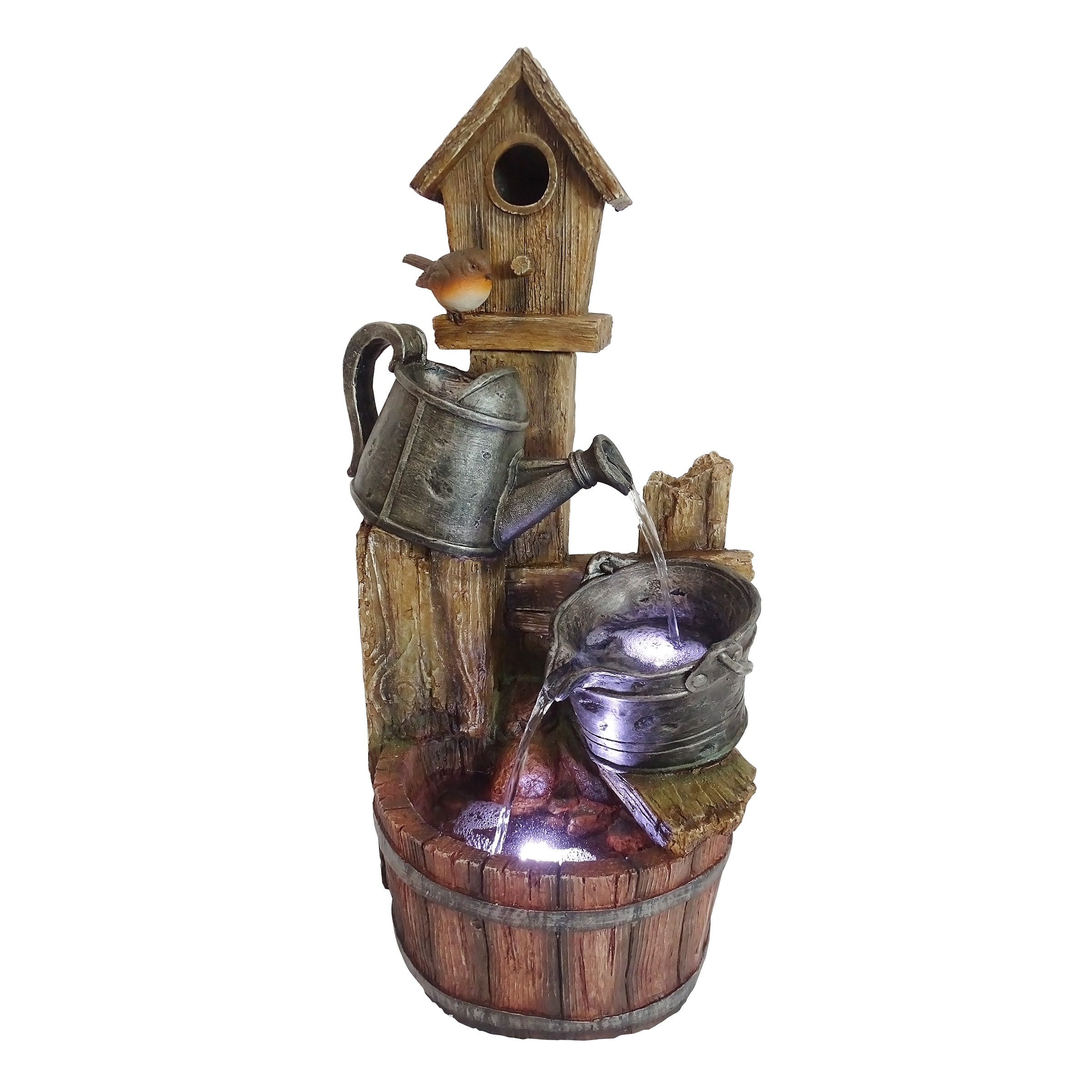 Alpine Corporation TZL280 32-in H Resin Tiered Outdoor Fountain Pump Included