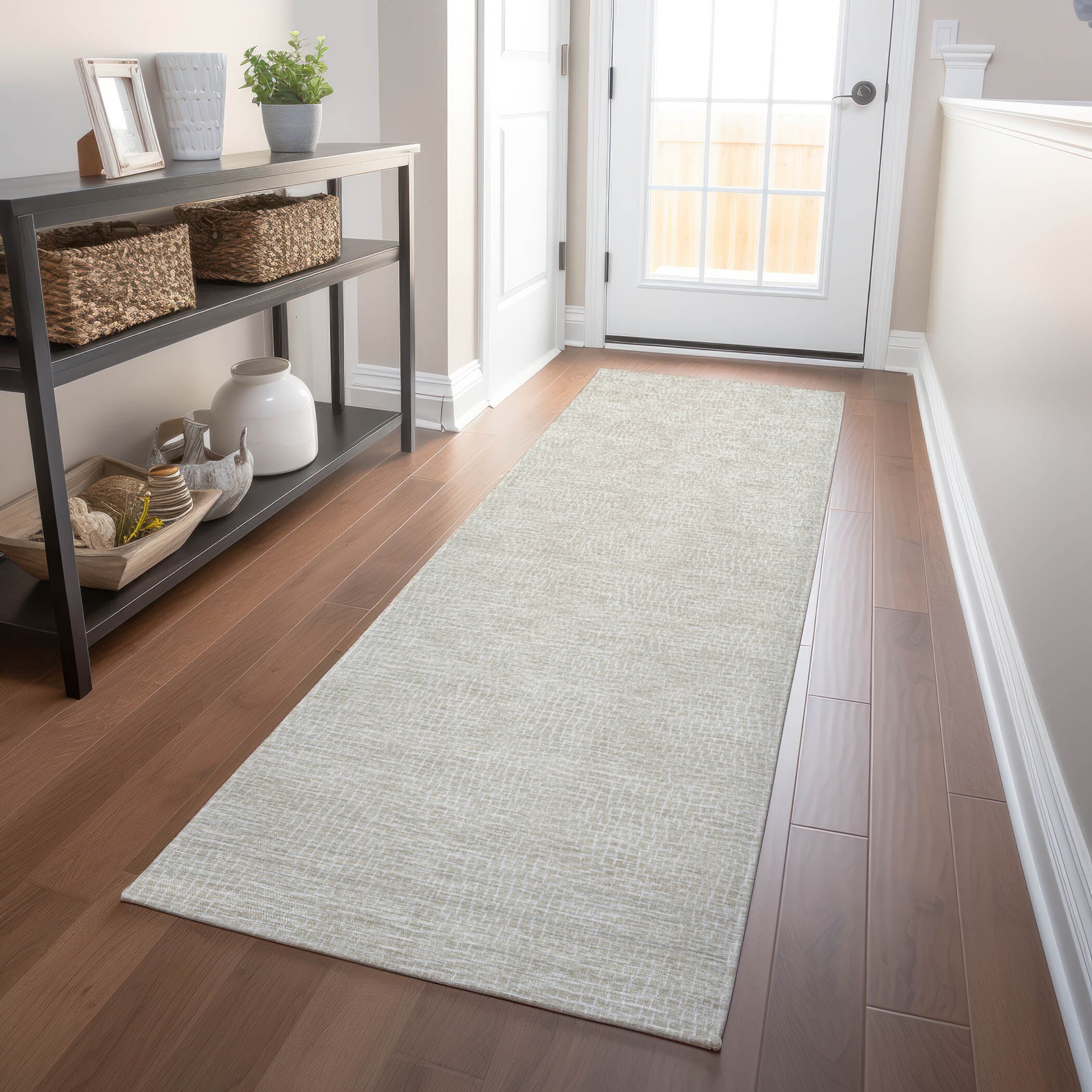 Addison Rugs ACN1057BG2X8 Chantille ACN1057BG 2 x 7 (ft) Polyester Beige Rectangular Indoor/Outdoor Geometric Machine washable Runner rug