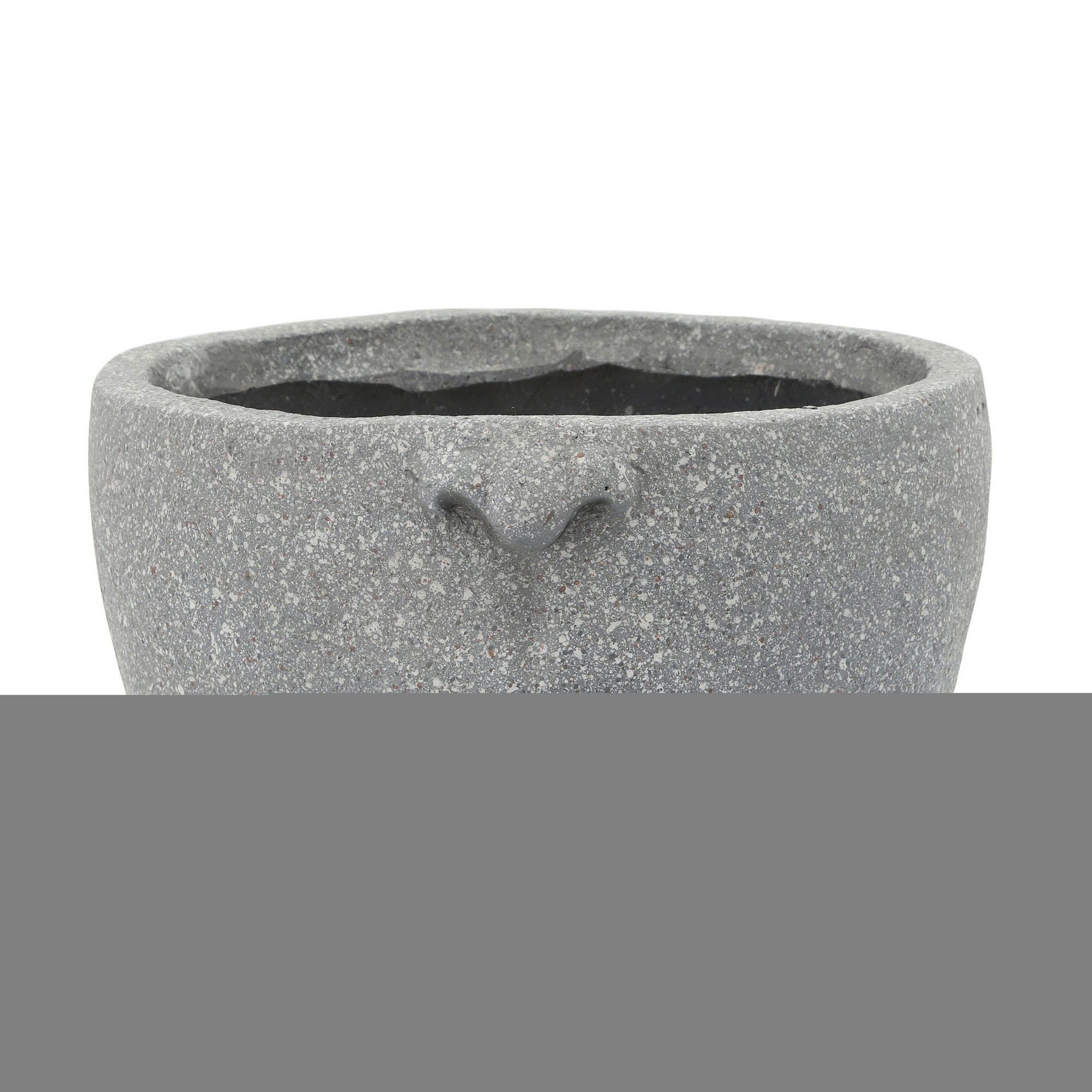 Benzara BM238182 Round 12-in W x 7-in H Gray Resin Indoor/Outdoor Planter