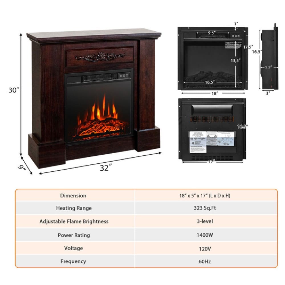 Forclover ALHY-FP03WH Electric-Fireplaces - View #3