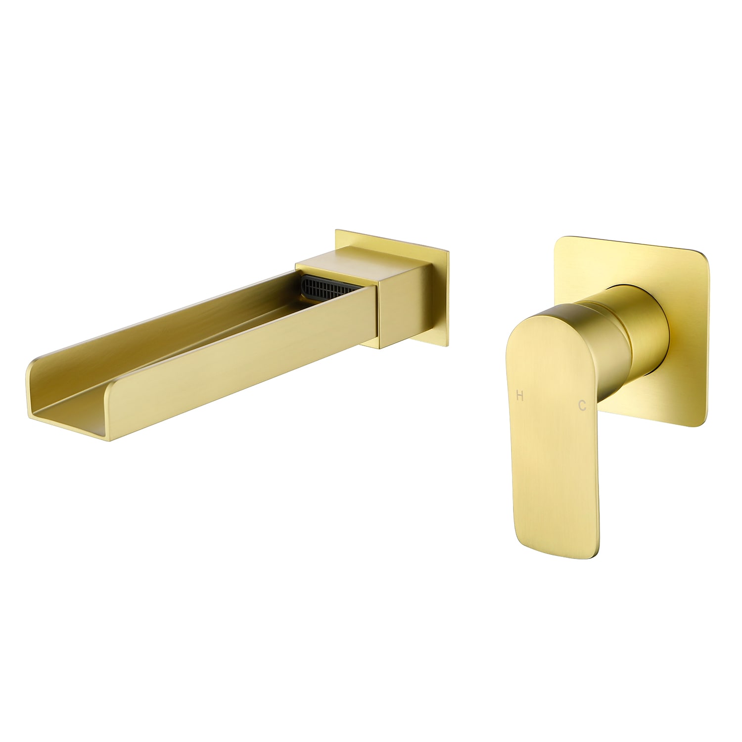 Nestfair SMD2418G Gold 1-handle Wall-mount Waterfall Bathtub Faucet with Hand Shower ( Valve Included )