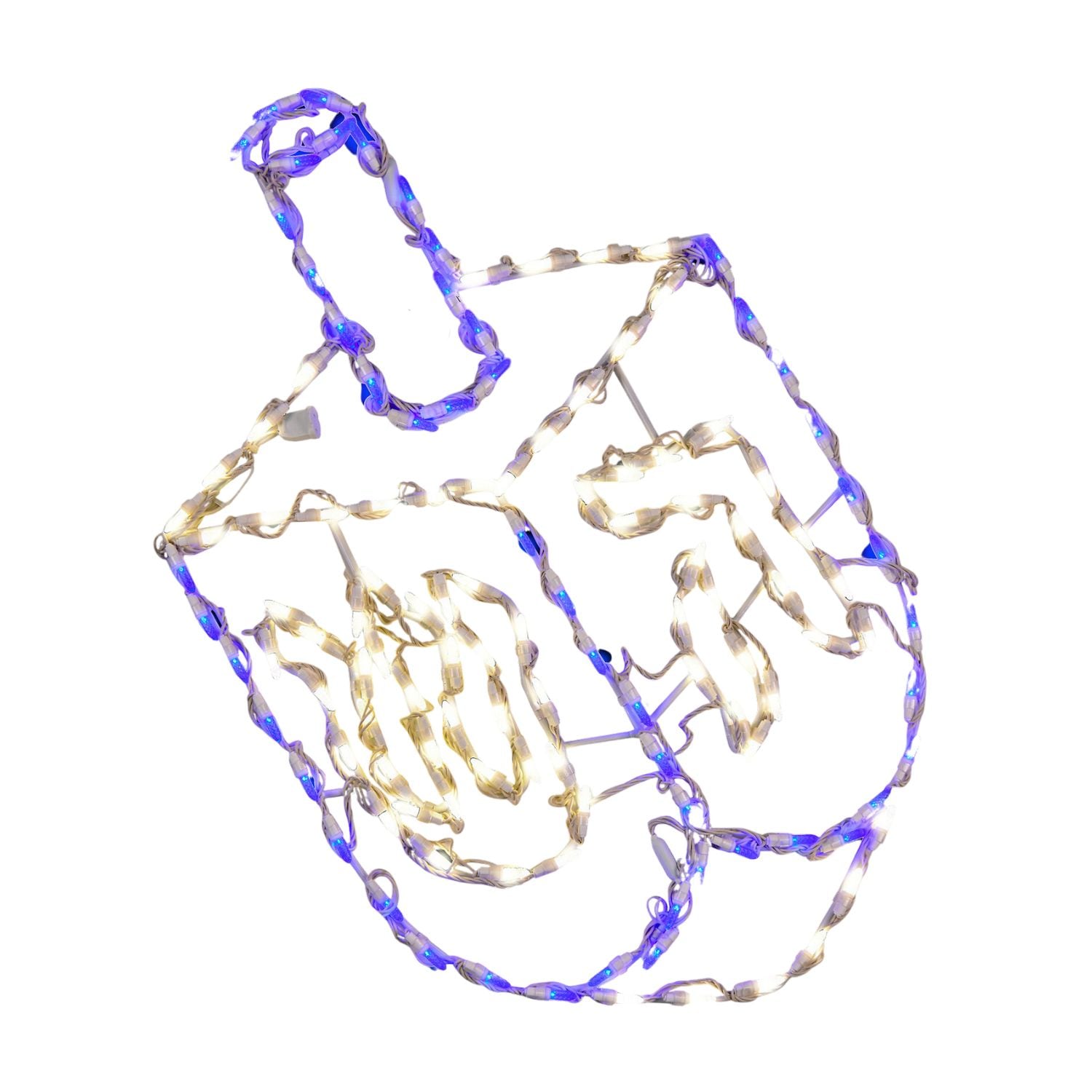 Fraser Hill Farm FFHNLED032-DR0-BLU Pre-Lit Metal Light Dreidel LED Lights
