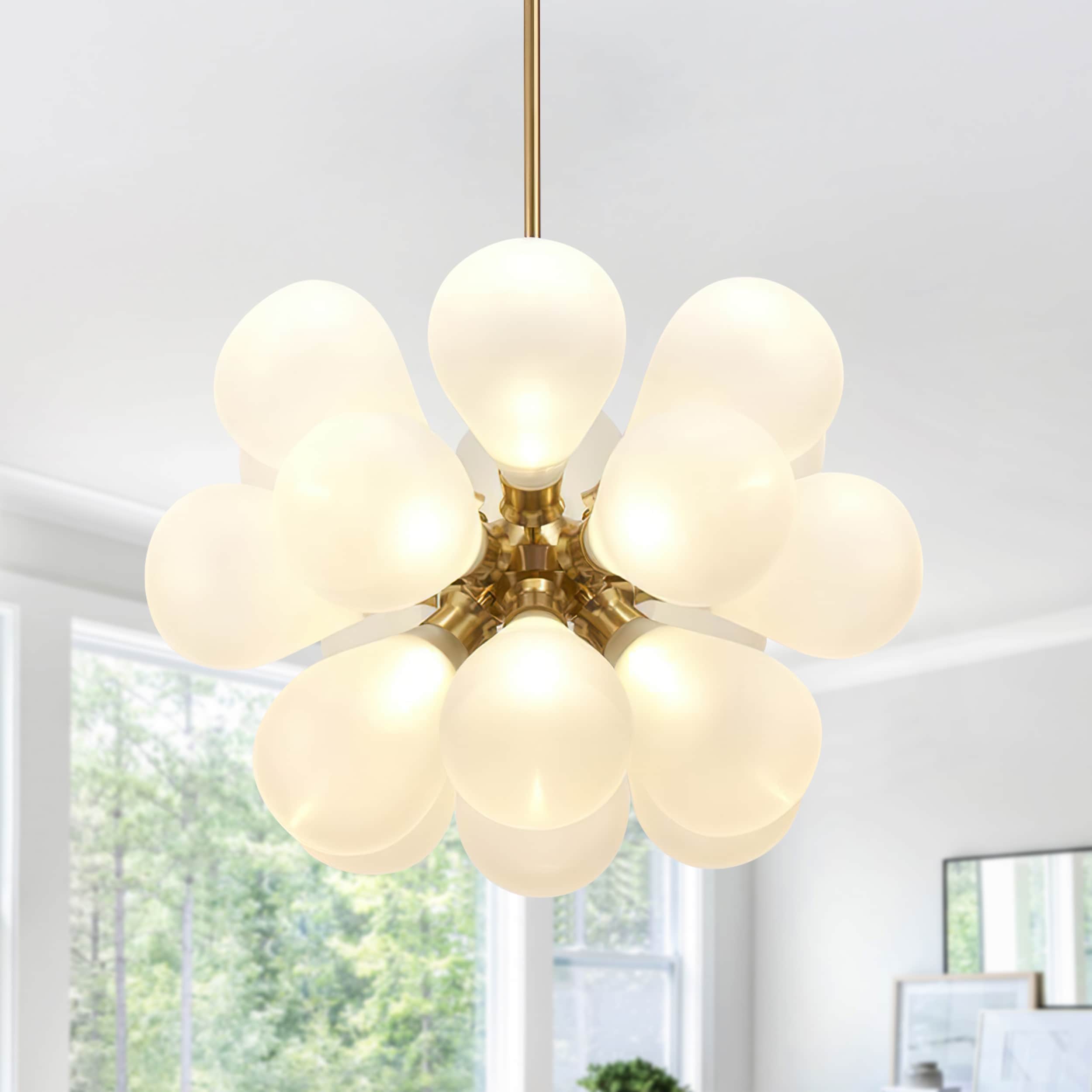 HUOKU PD1039451 Alma 18 -Light Antique Brass Modern/contemporary For Use in Bedrooms, Dining Rooms, Foyers, Kitchens, Living Rooms Chandelier