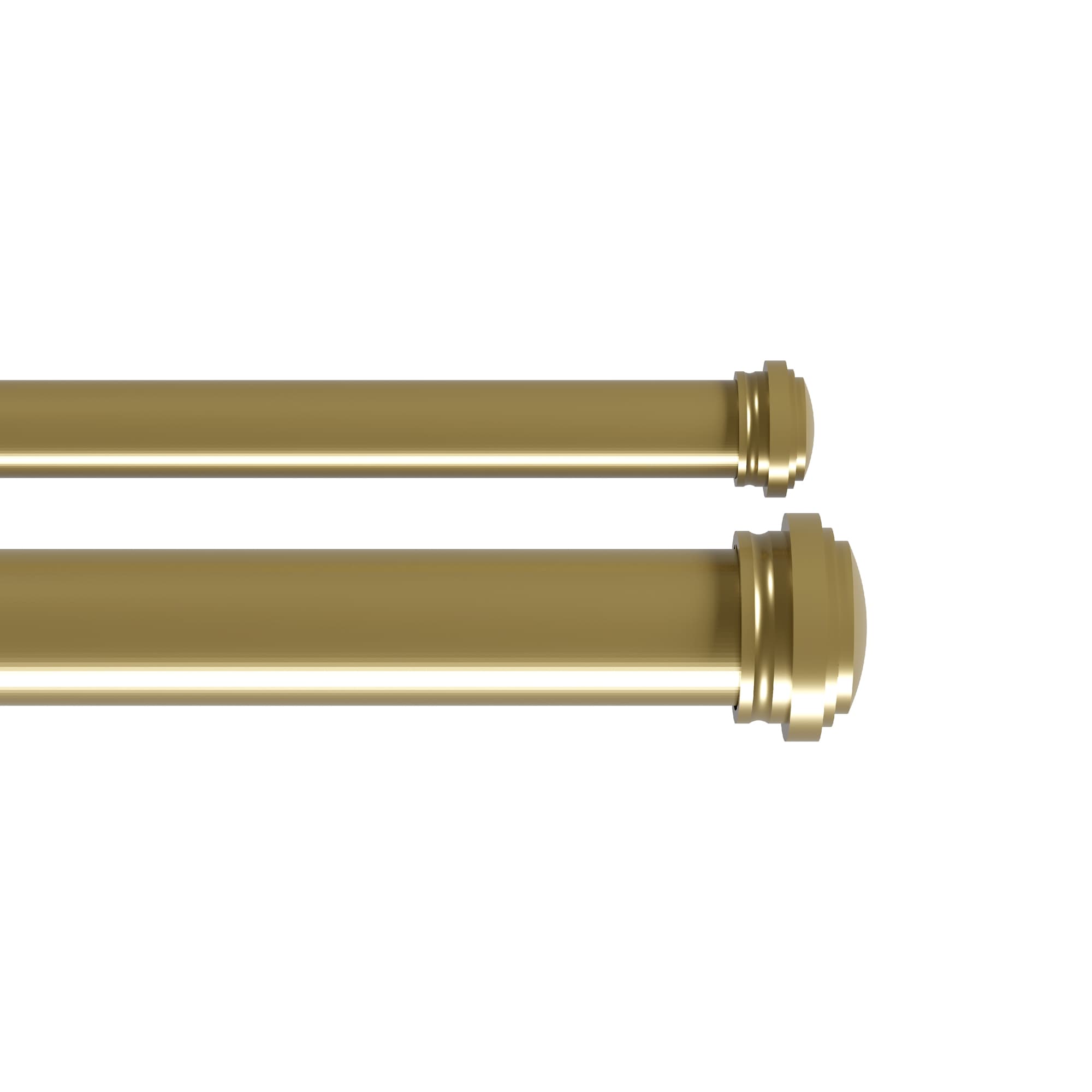 allen + roth Double Rod 72-in to 144-in Brushed Gold Steel Double