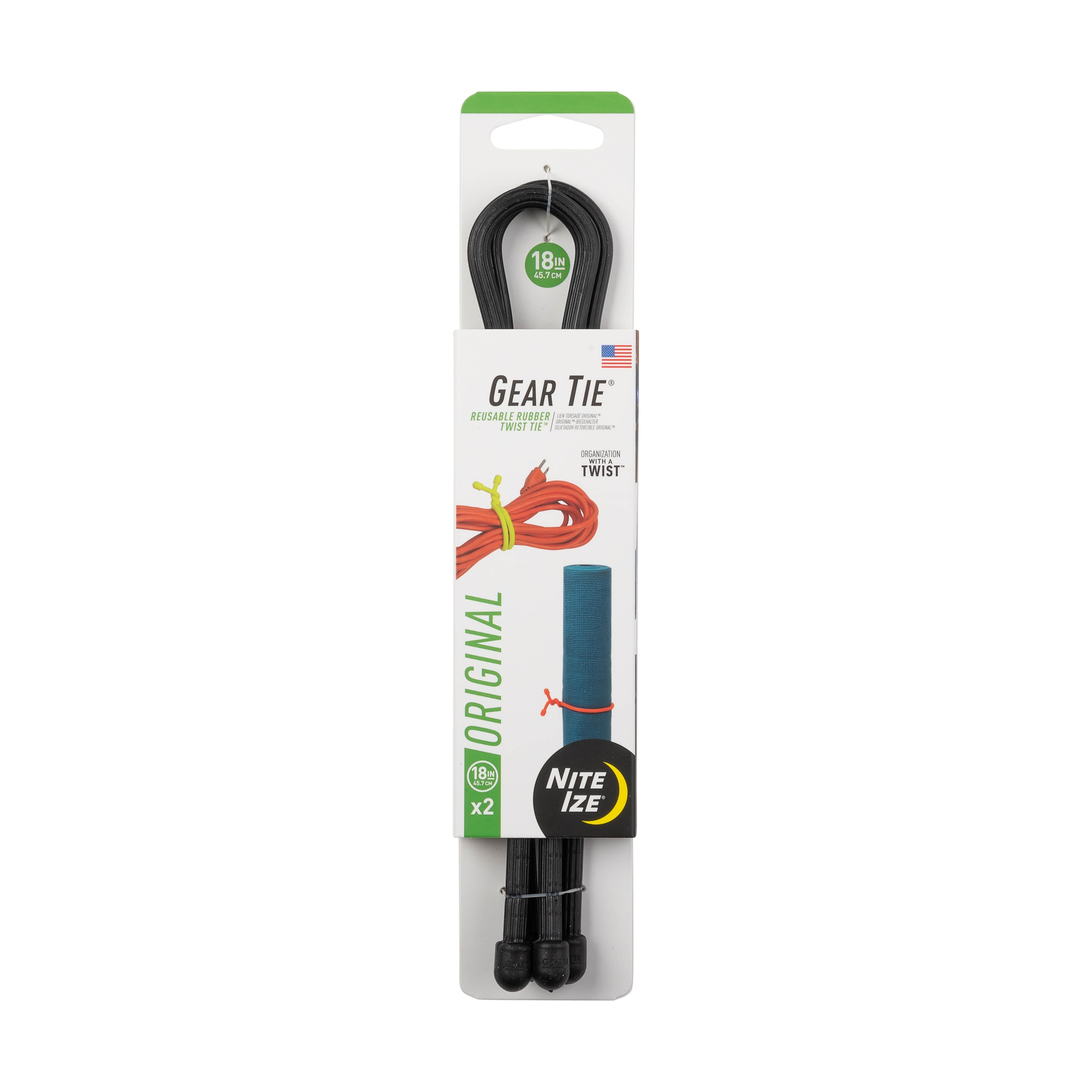Nite Ize GT18-01-2R3 1-in x 18-in Tie Down with Loop (2-Pack)