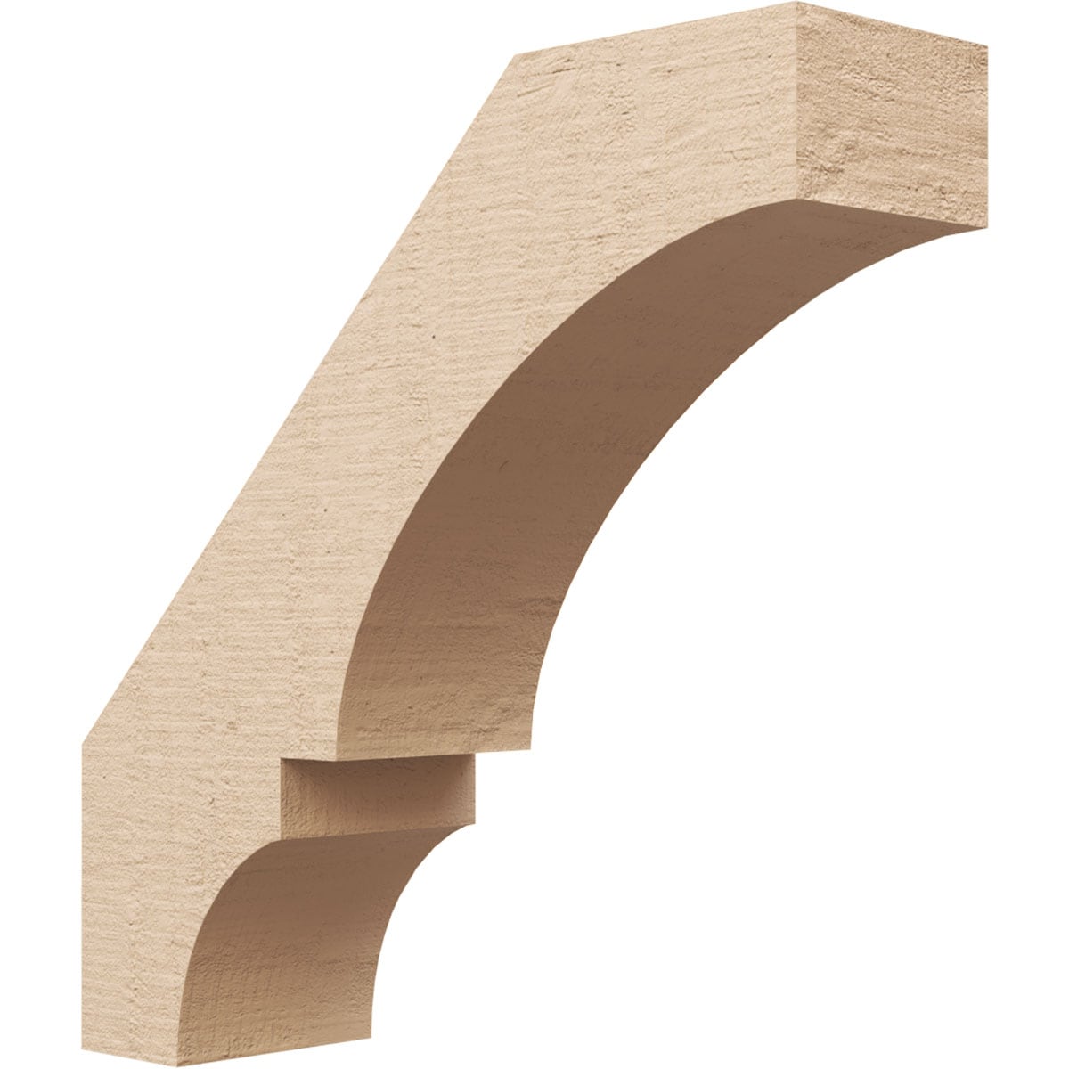 Ekena Millwork BRCUR05X18X18BOARCPR 5-in x 18-in x 18-in Primed Urethane Balboa Rough Cedar Woodgrain TimberThane KneeBrace
