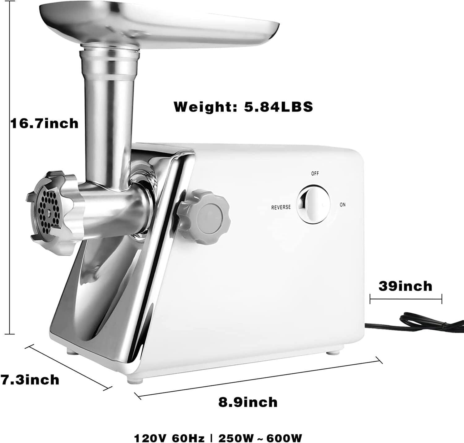 VEVOR 1100-Watt Silver Electric Meat Grinder 550 lbs./Hour Commercial