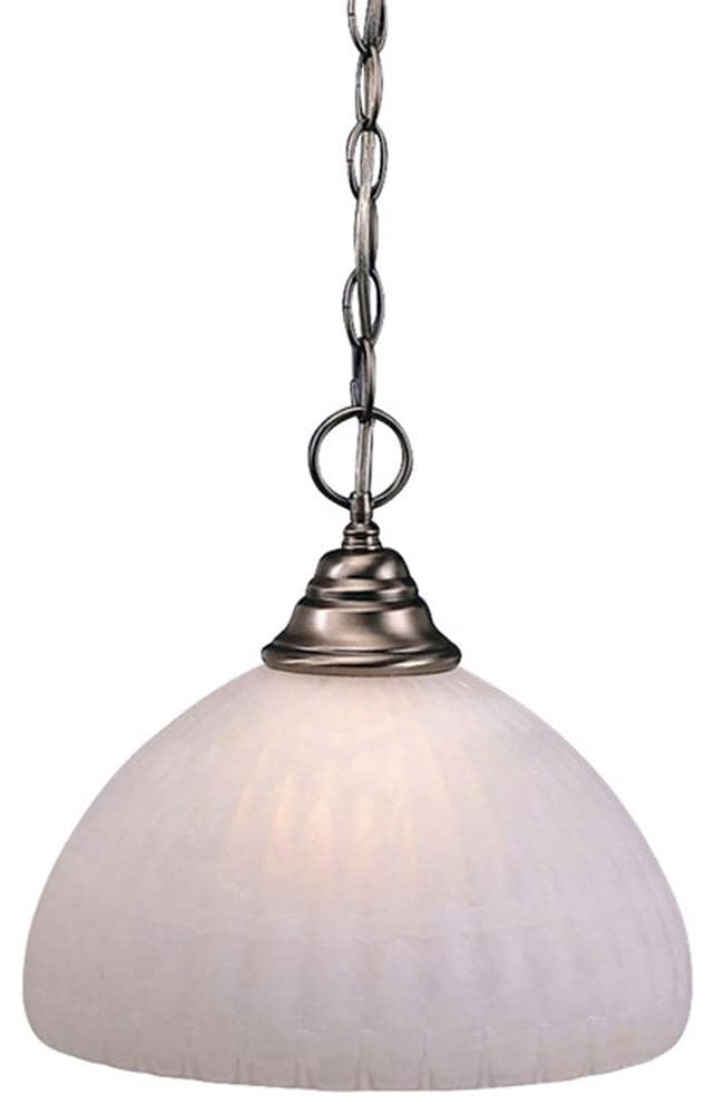 Divina Brushed Nickel Transitional Stained Glass Bowl Pendant Light in ...