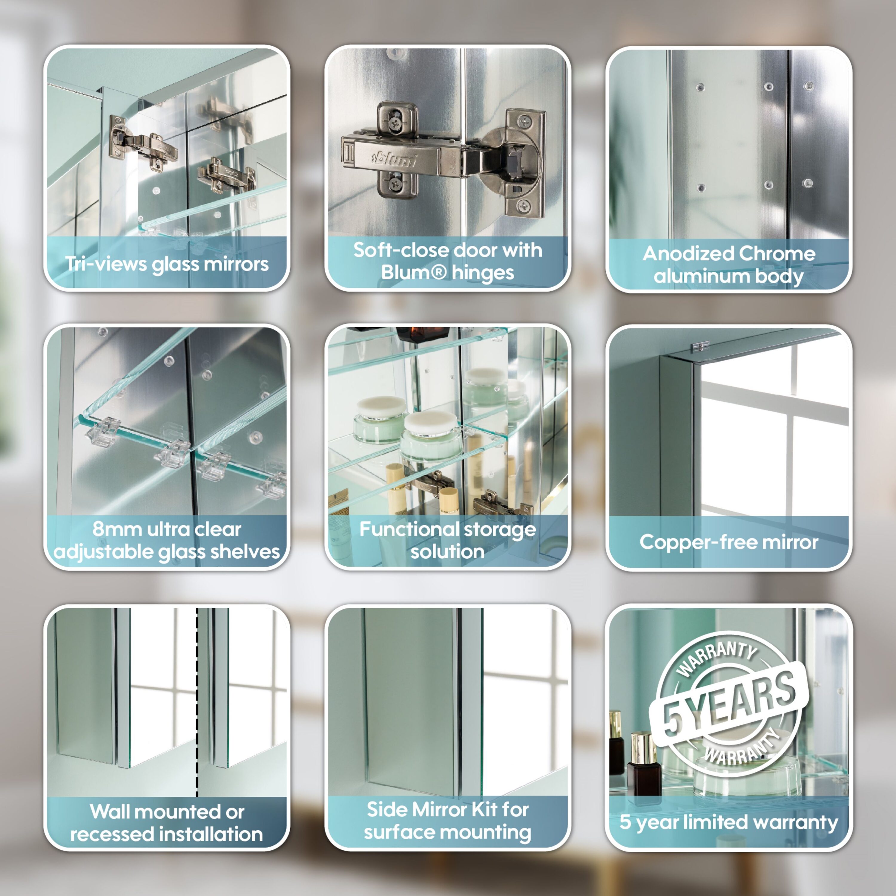 WELLFOR EEX16M4824DX Bathroom-Medicine-Cabinets - View #7