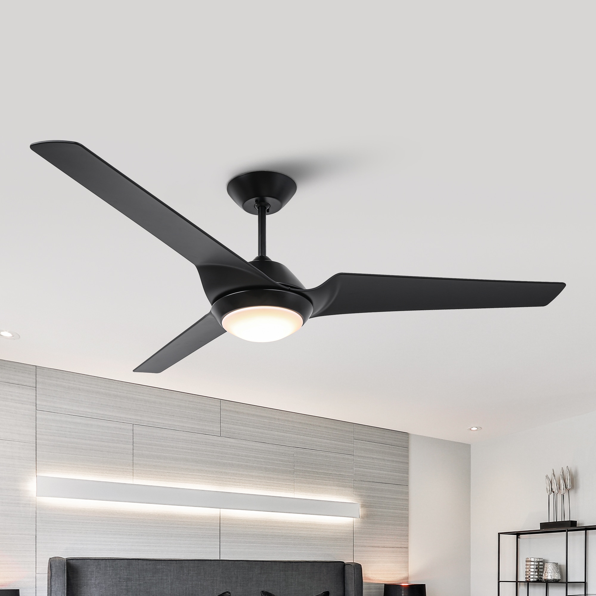 Matrix Decor CF275BQ 60-in Integrated LED Barbeque Black with Black Blades Ceiling Fan ( 3 -Blade )