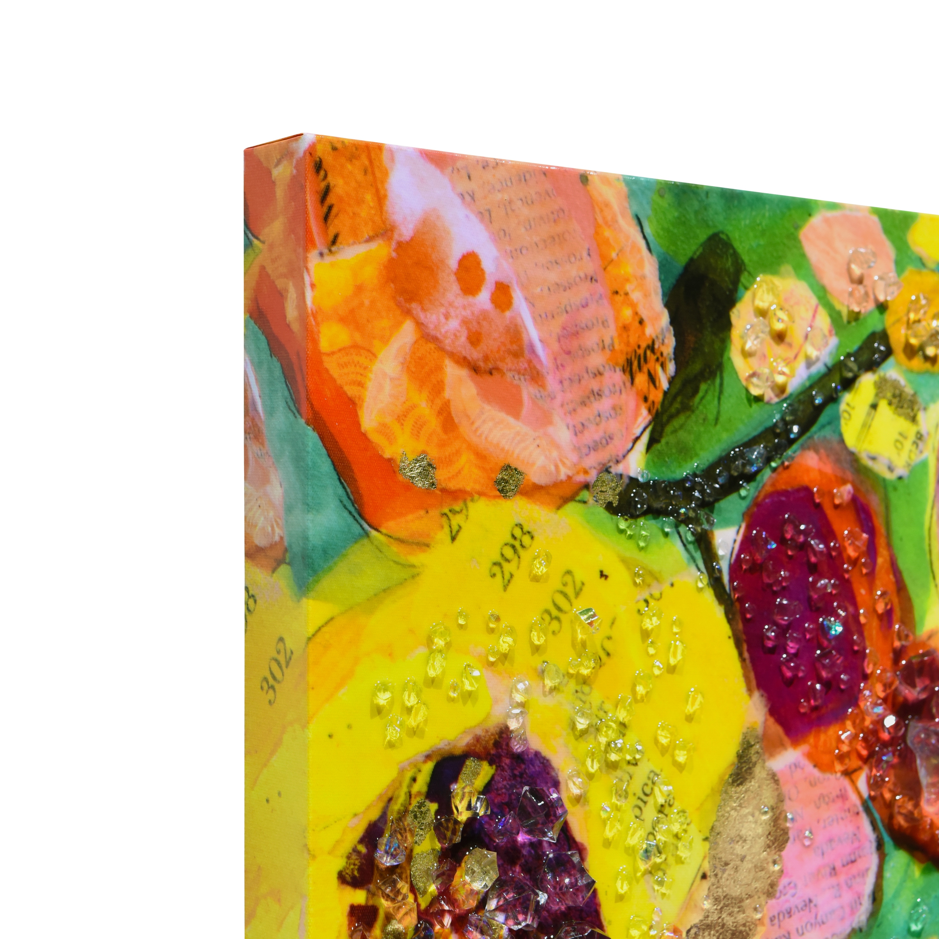 Floral Radiance II 24" Multicolor Epoxy Canvas Wall Art