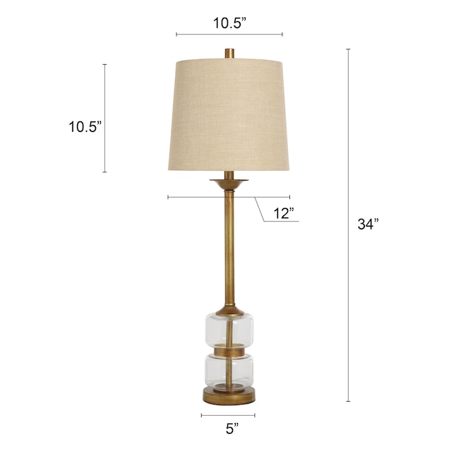 StyleCraft Home Collection 34-in Stained Wood, Stainless Table Lamp with Fabric Shade StyleCraft Home Collection 34-in Stained Wood, Stainless Table Lamp with Fabric Shade