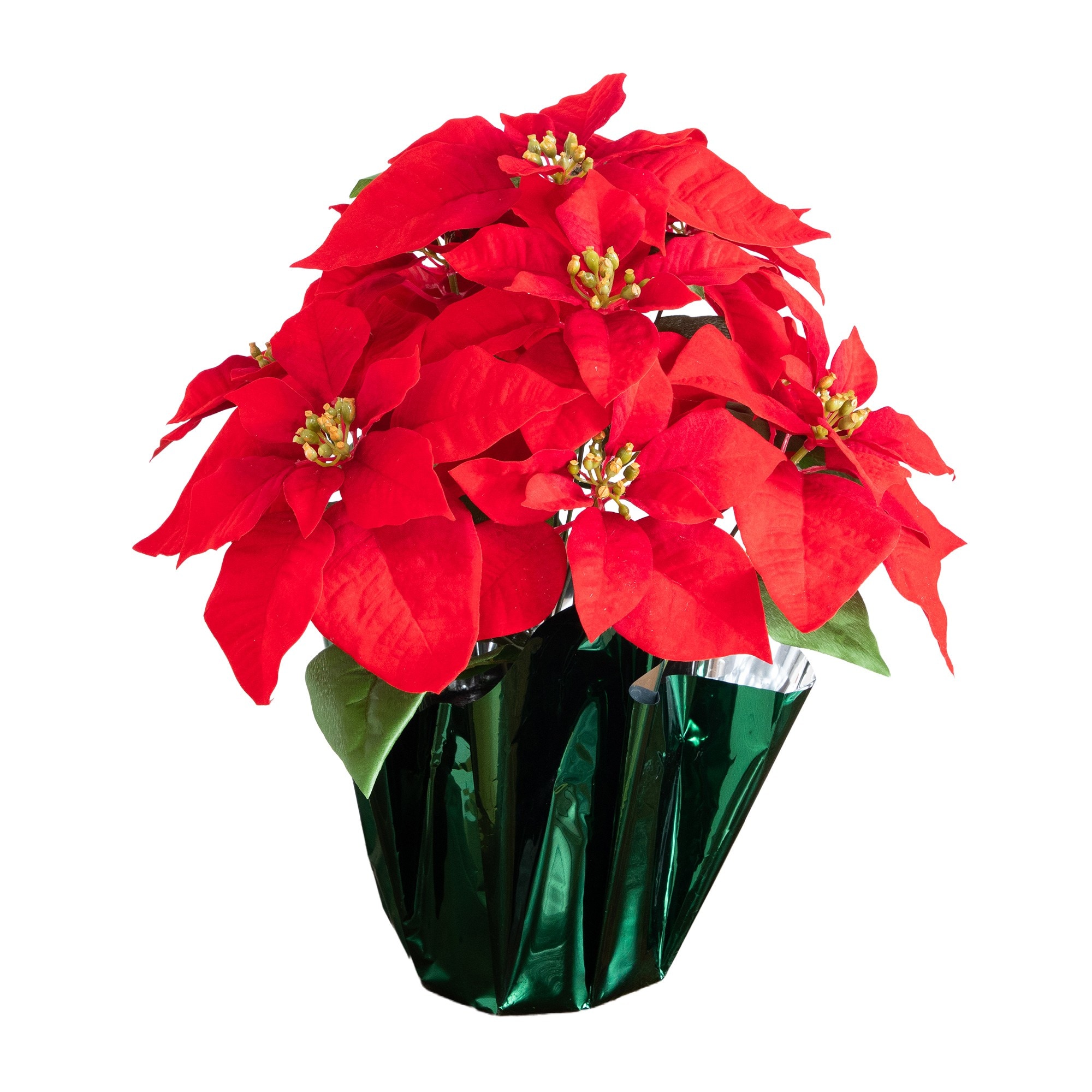 Nearly Natural 19-In Artificial Red Poinsettia Arrangement