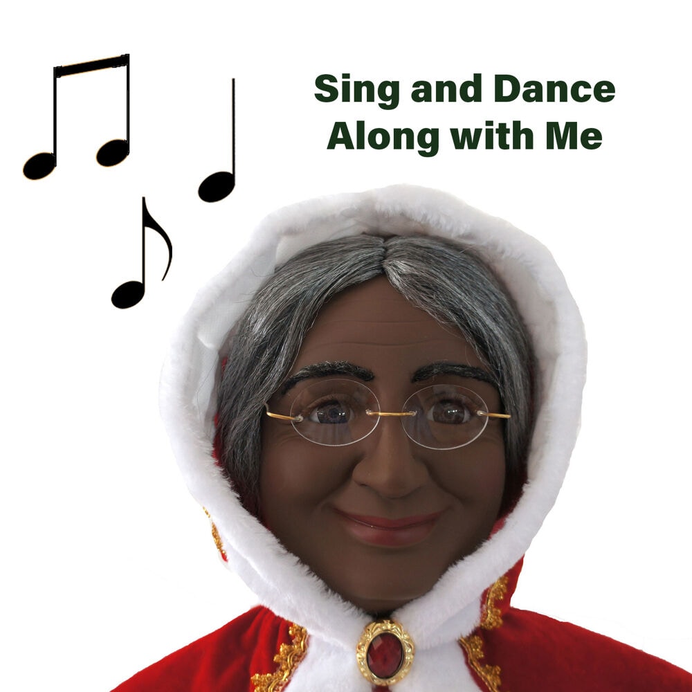 58-Inch Red and White Resin Dancing Mrs. Claus Figurine