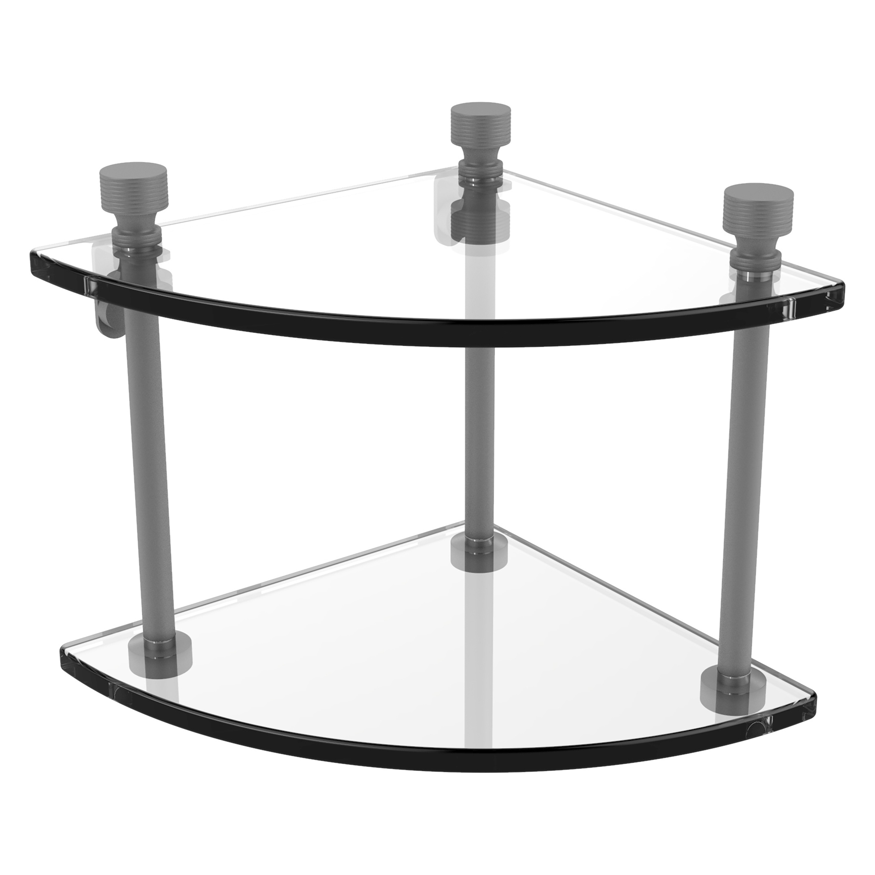 Allied Brass FT-3-GYM Foxtrot Matte Gray 2 -Tier Wall mount Bathroom Shelf ( 8-in x 8-in x 8-in )