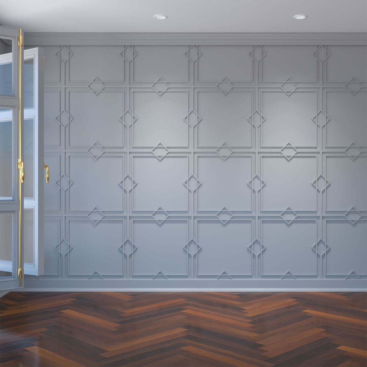 Ekena Millwork WALP24X24FMG 23-3/8-in x 23-3/8-in Smooth Paintable/Stainable White PVC Fretwork Wall Panel ( 3.79 )